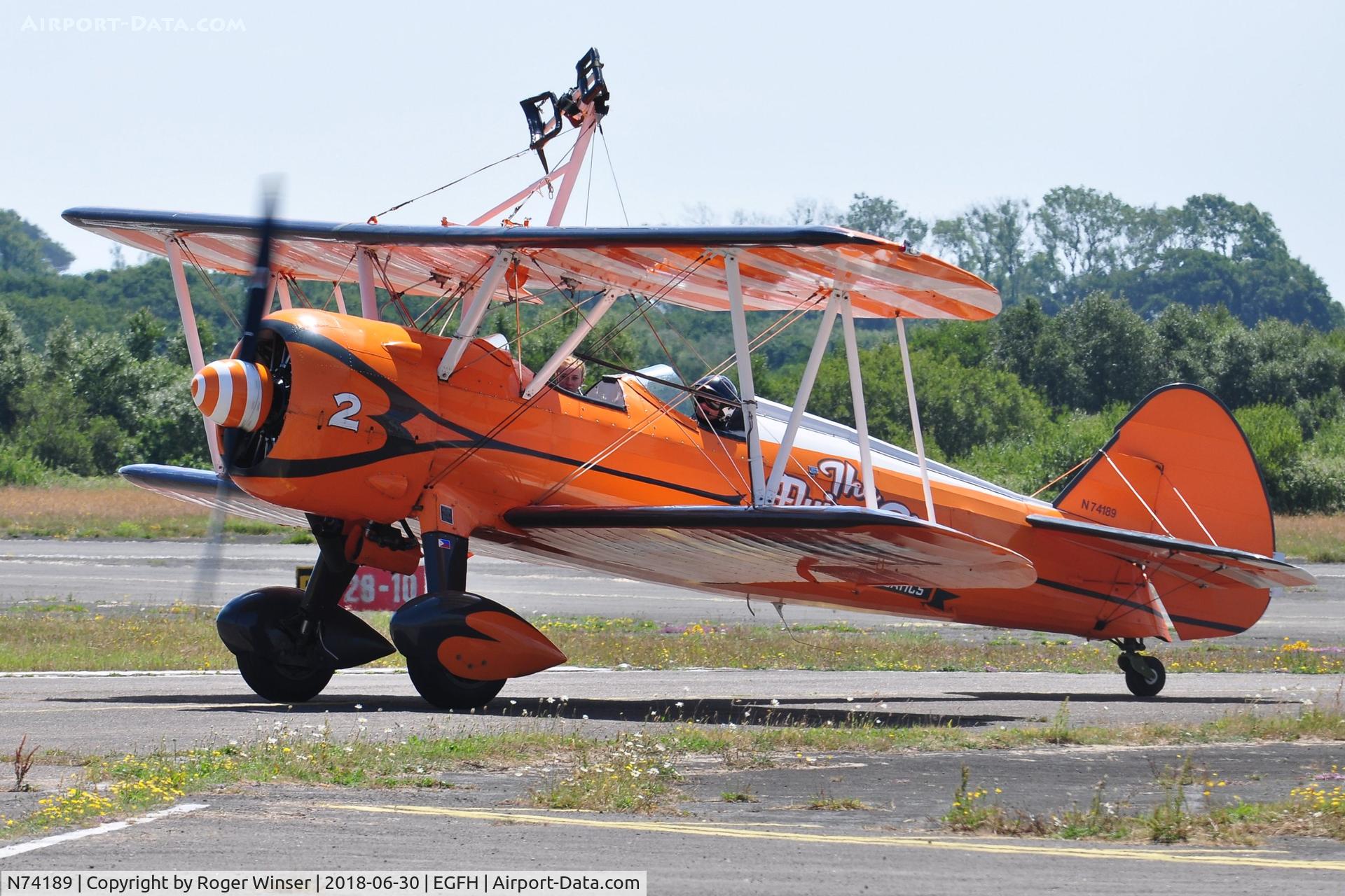N74189, 1941 Boeing PT-17/R985 Kaydet (A75N1) C/N 75-717, Aerosuperbatics Kaydet biplane (2).