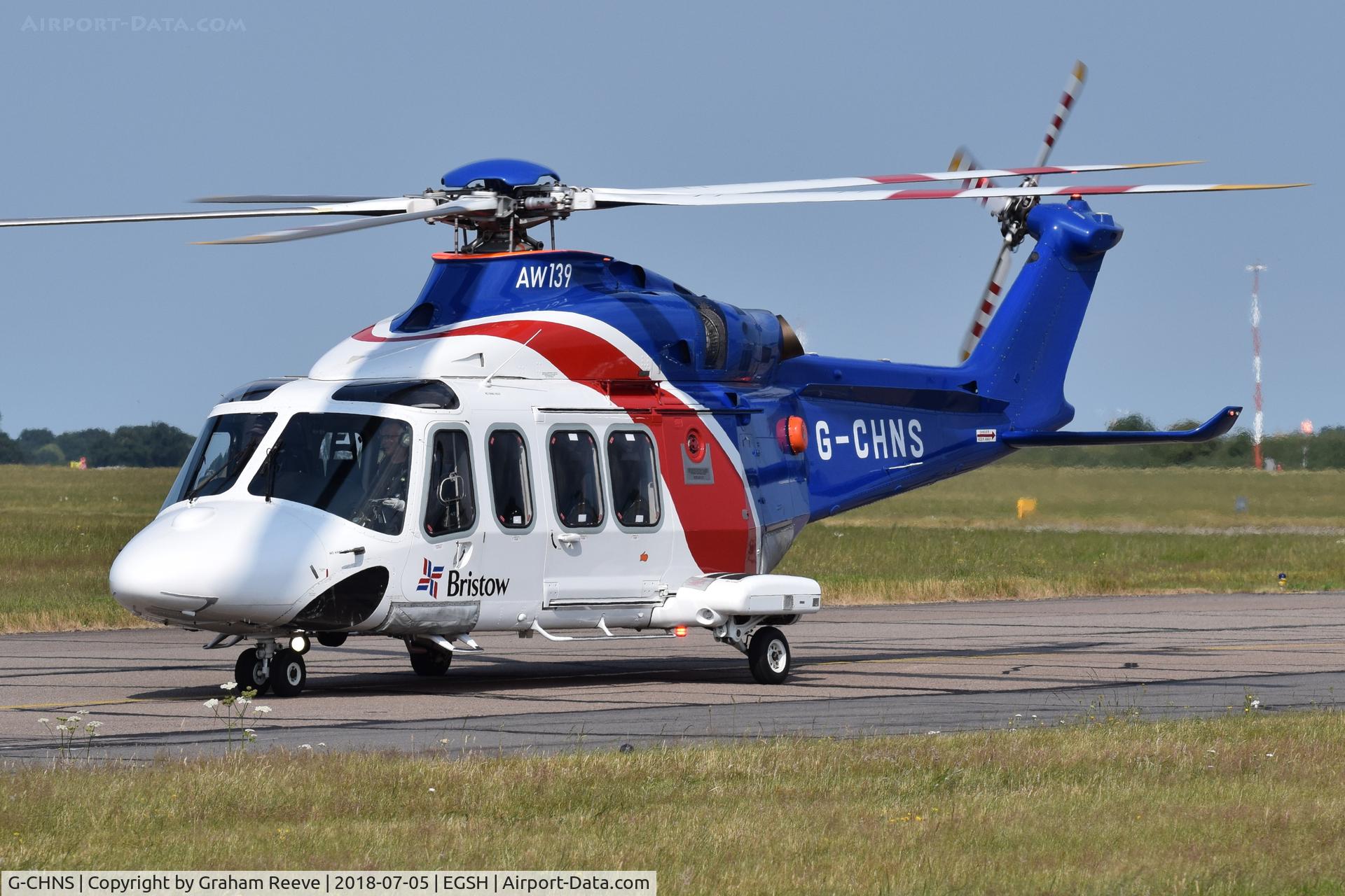 G-CHNS, 2012 AgustaWestland AW-139 C/N 31465, Just landed at Norwich.