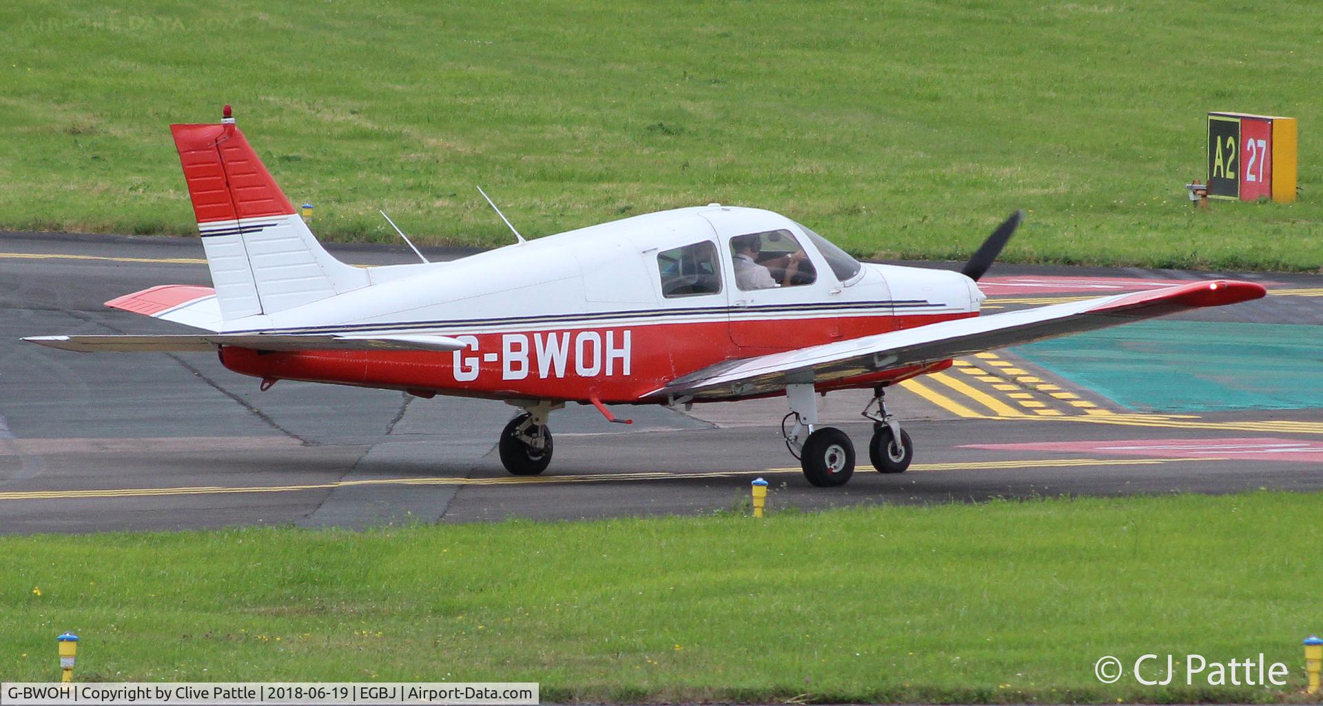 G-BWOH, 1988 Piper PA-28-161 Cadet C/N 2841061, EGBJ action