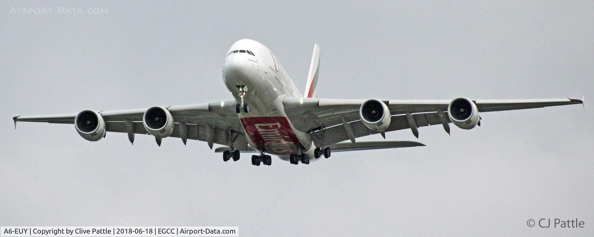 A6-EUY, 2017 Airbus A380-842 C/N 242, Landing EGCC