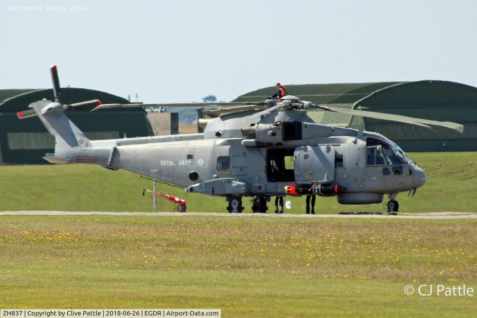 ZH837, AgustaWestland EH-101 Merlin HM1 (Mk111) C/N 50074/RN17, In action at RNAS Culdrose