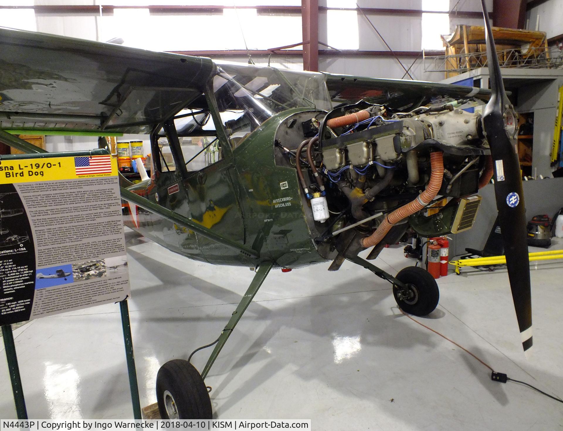 N4443P, 1951 Cessna L-19 O-1 Bird Dog C/N 23079, Cessna 305 (L-19 / O-1) Bird Dog at the Kissimmee Air Museum, Orlando FL