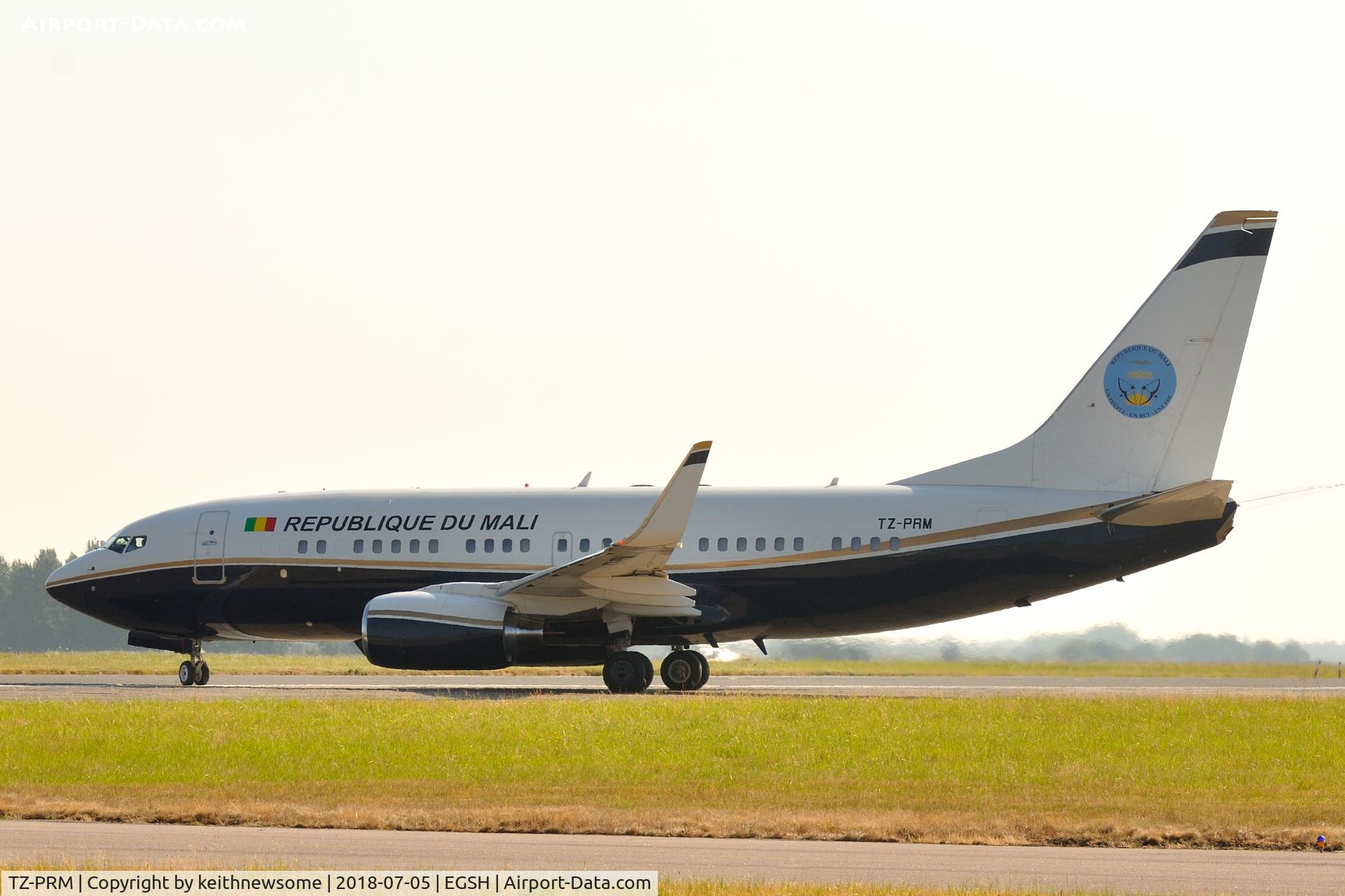 TZ-PRM, 1999 Boeing 737-7BC C/N 30328, Returning for maintenance.