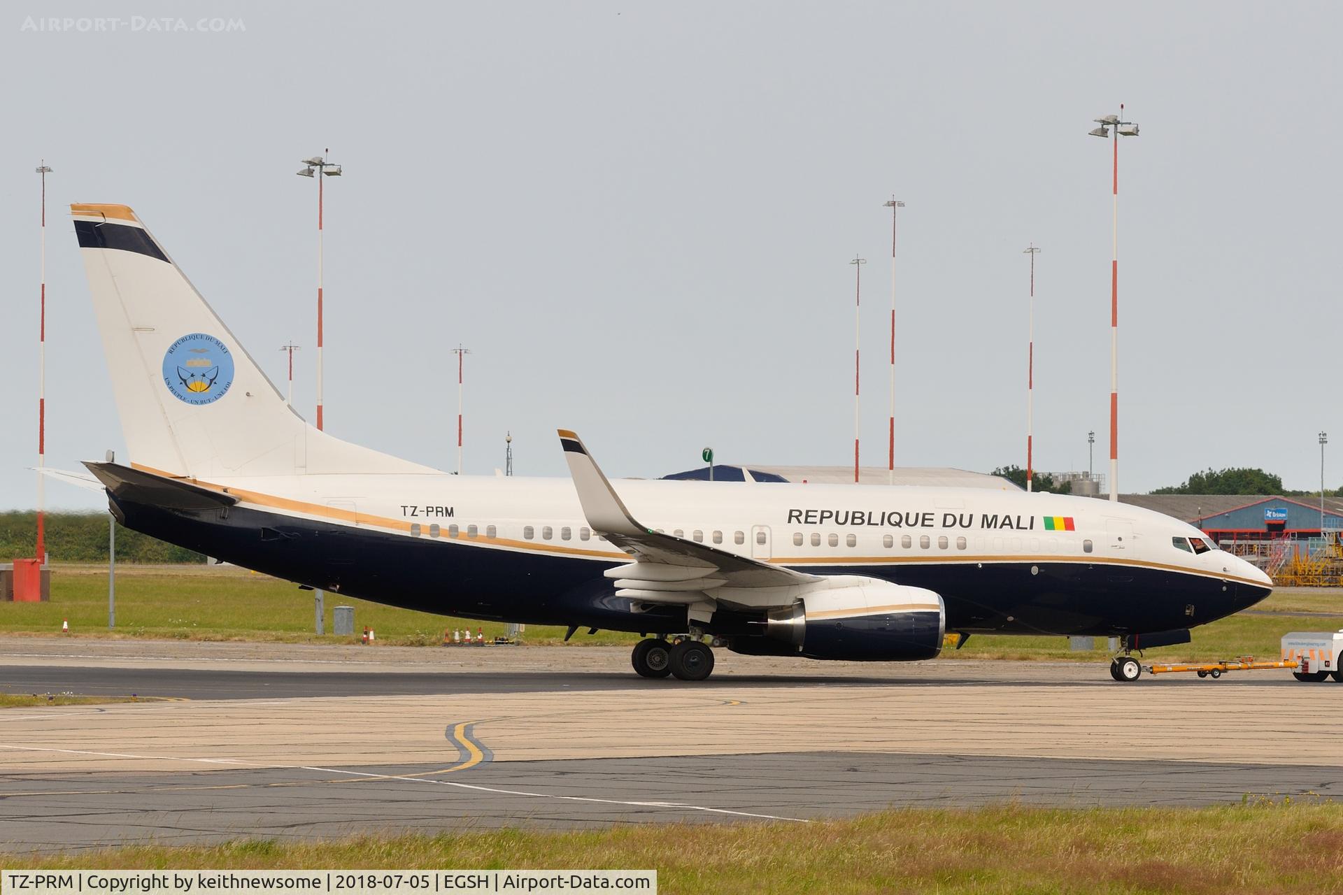 TZ-PRM, 1999 Boeing 737-7BC C/N 30328, Returning for maintenance.