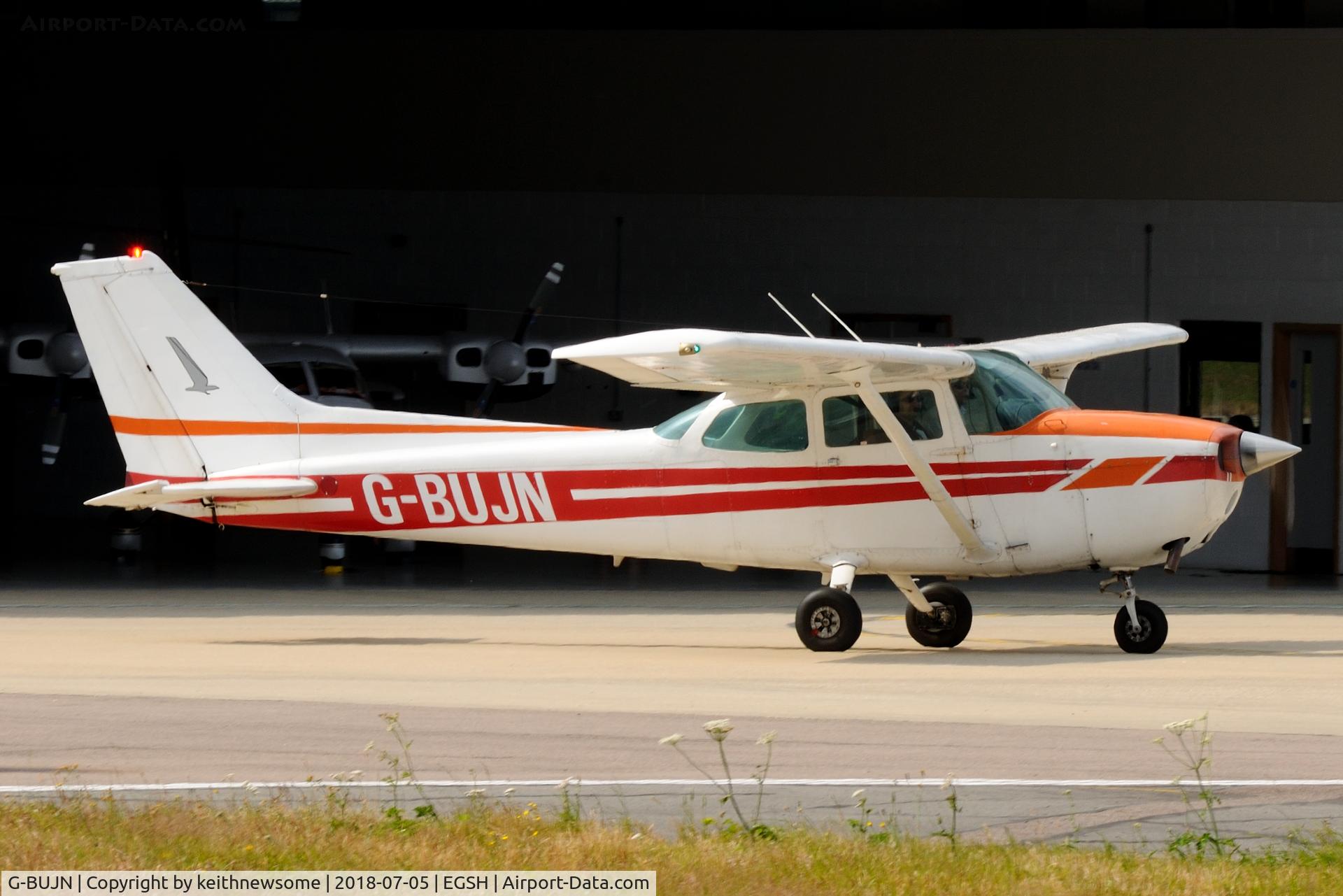 G-BUJN, 1979 Cessna 172N C/N 172-72713, Leaving Norwich.