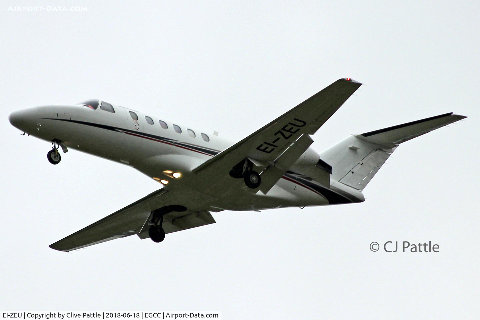 EI-ZEU, 2004 Cessna 525A CitationJet CJ2 C/N 525A-0202, Landing at EGCC