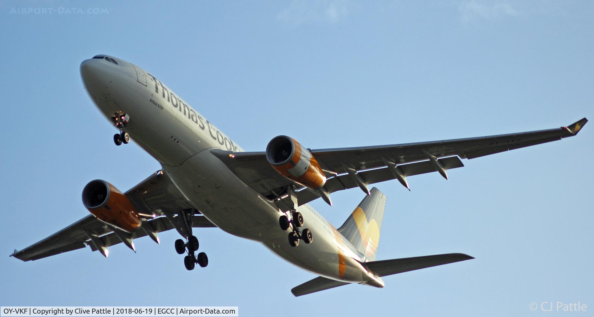 OY-VKF, 1999 Airbus A330-243 C/N 309, On finals to EGCC