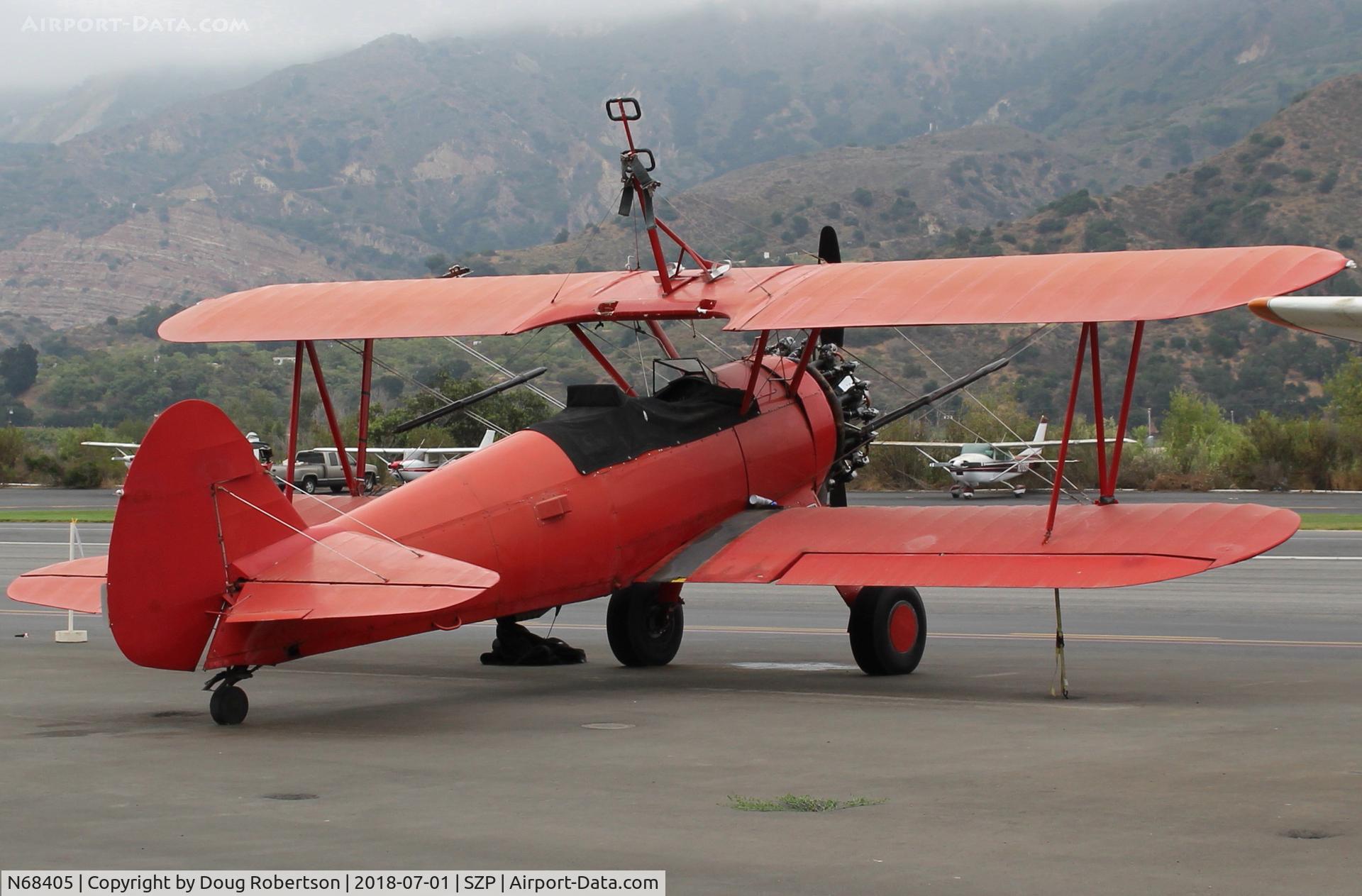 N68405, 1943 Boeing A75N1(PT17) C/N 75-7759, 1943 Boeing Stearman A75N1 (PT-17), P&W R985 Wasp Jr. 450 Hp upgrade, wing rider equipped