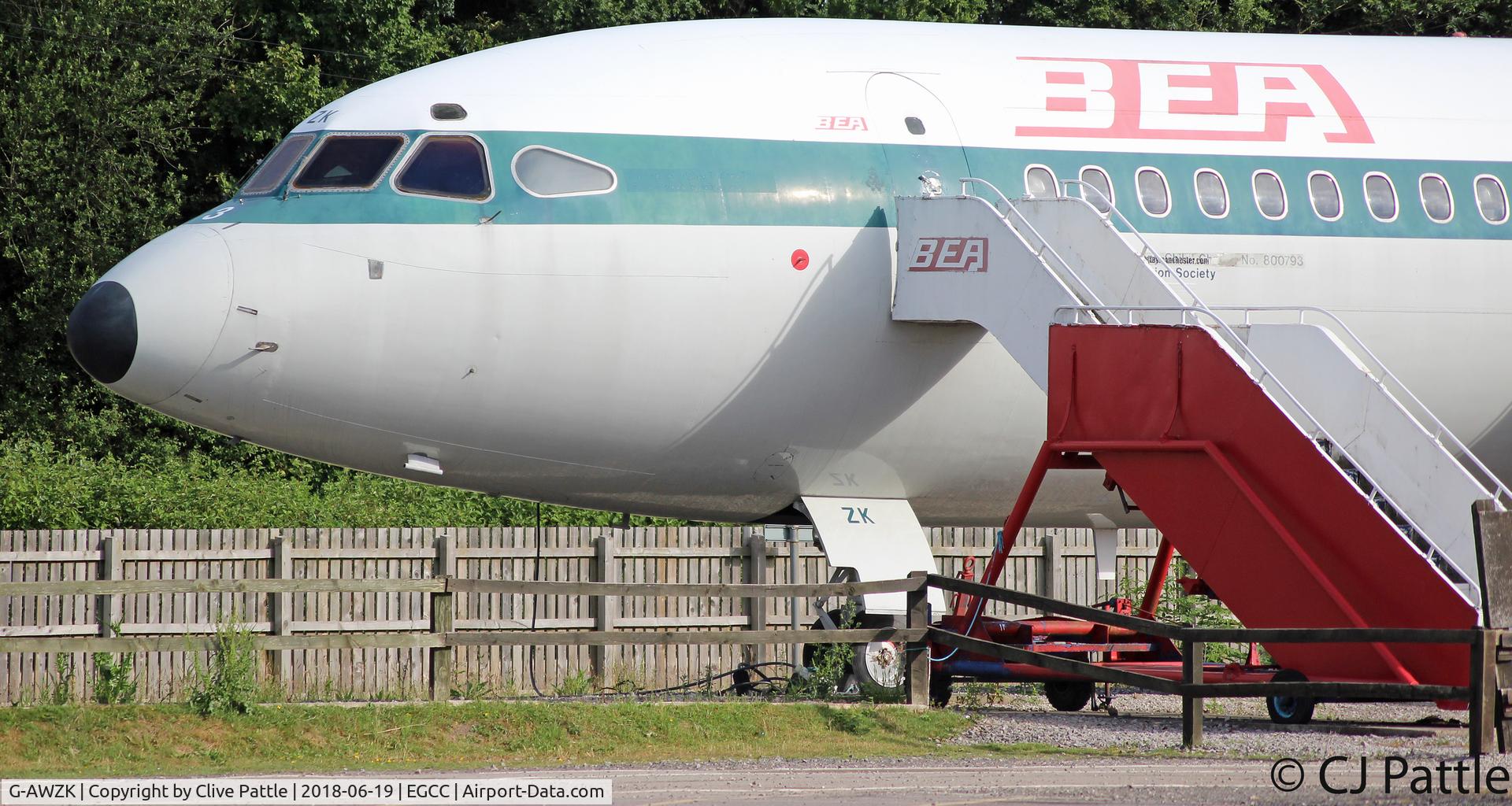 G-AWZK, 1971 Hawker Siddeley HS-121 Trident 3B-101 C/N 2312, Preserved at EGCC