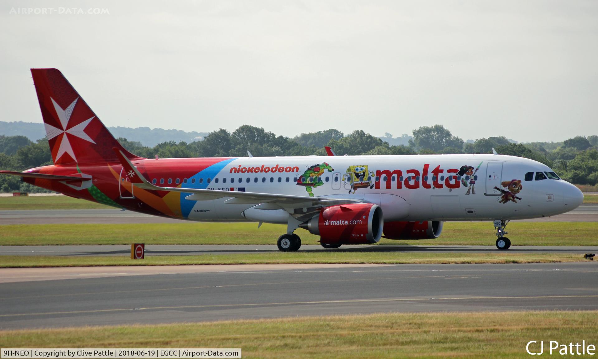 9H-NEO, 2017 Airbus A320-251N C/N 7875, Landing roll at EGCC