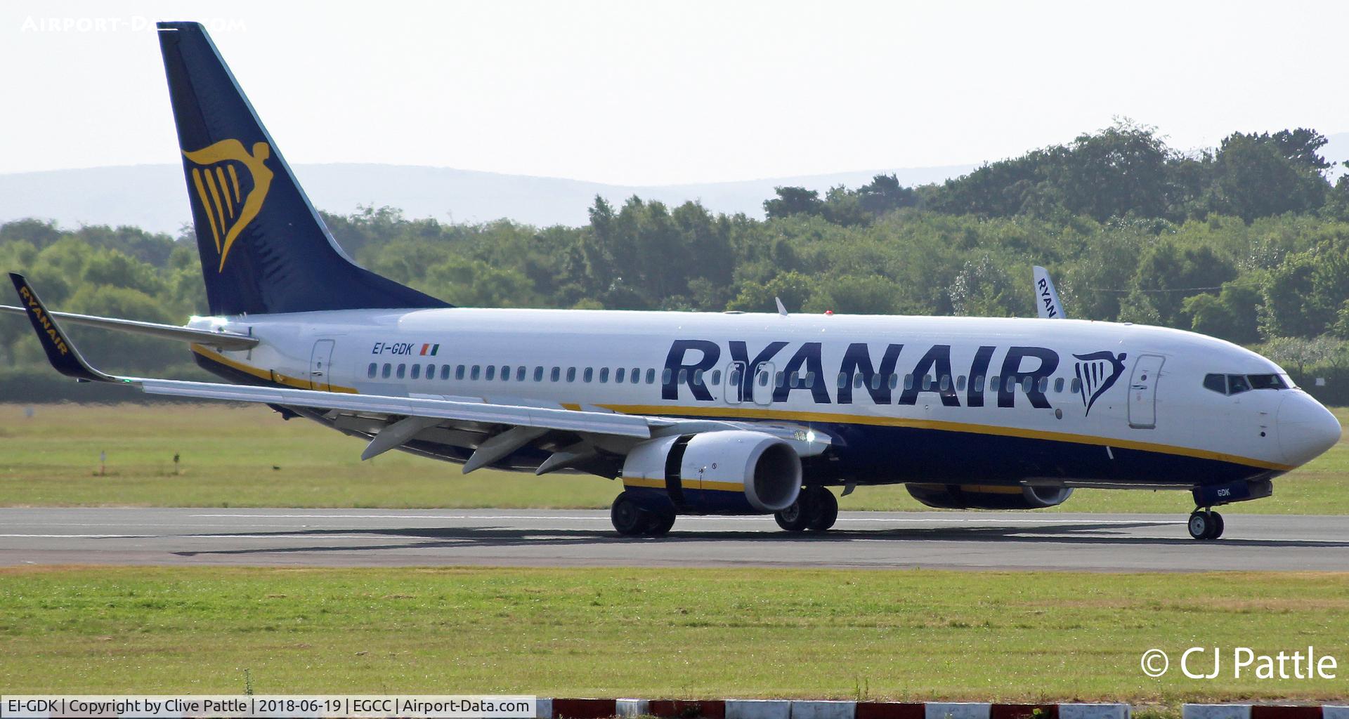 EI-GDK, 2017 Boeing 737-8AS(WL) C/N 44806, Landing roll at EGCC
