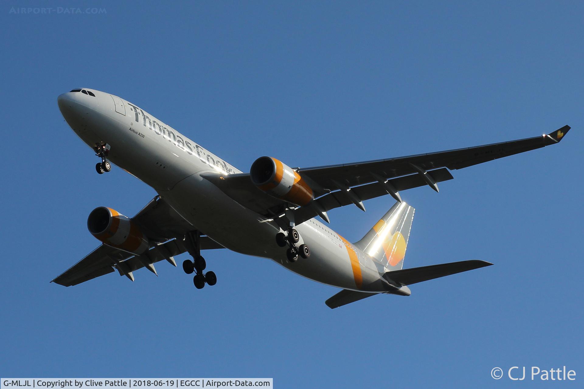 G-MLJL, 1999 Airbus A330-243 C/N 254, On finals to EGCC