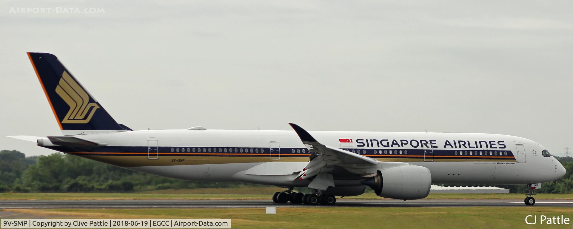 9V-SMP, 2017 Airbus A350-941 C/N 122, Landing roll at EGCC