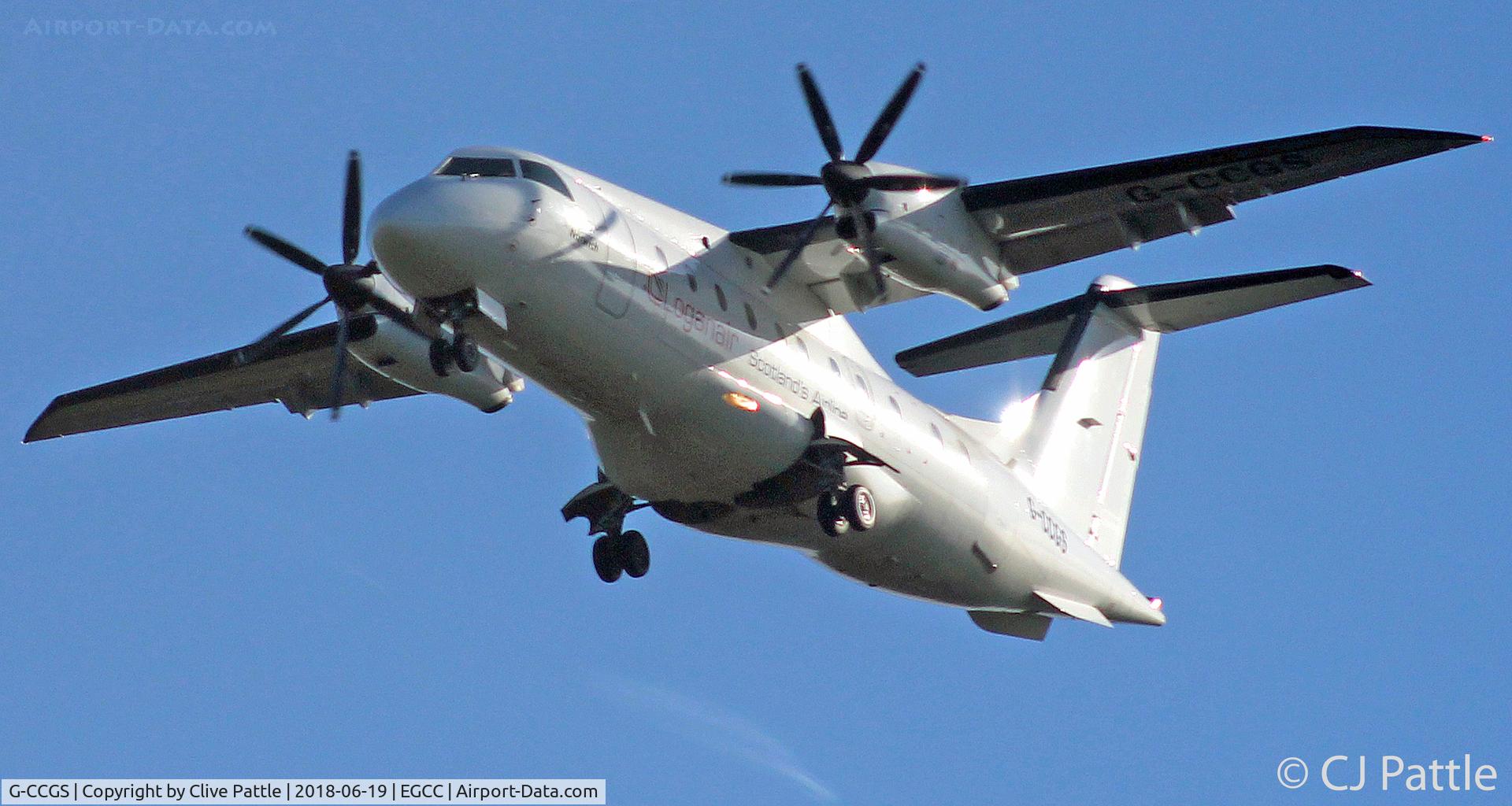 G-CCGS, 1998 Dornier 328-100 C/N 3101, On finals to EGCC