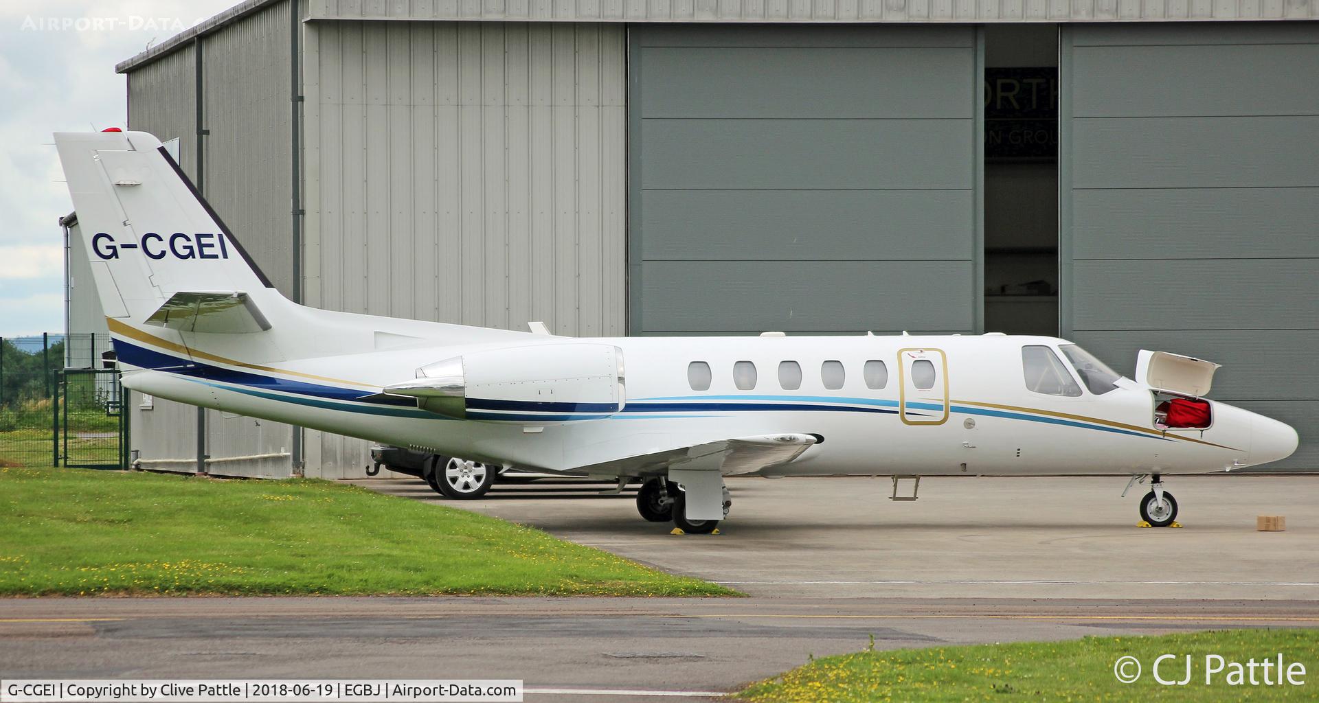 G-CGEI, 2000 Cessna 550 Citation Bravo C/N 550-0951, Parked up at EGBJ