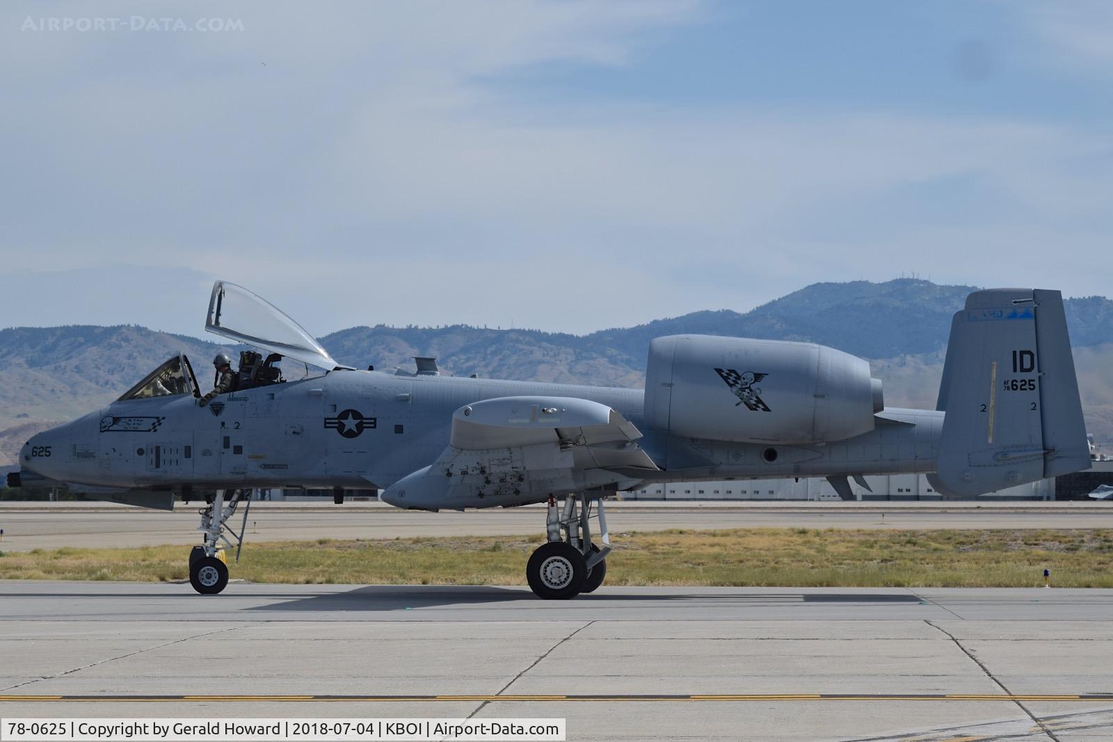 78-0625, 1978 Fairchild Republic A-10C Thunderbolt II C/N A10-0245, Taxiing on Bravo.  190th Fighter Sq., 124th Fighter Wing, Idaho ANG.