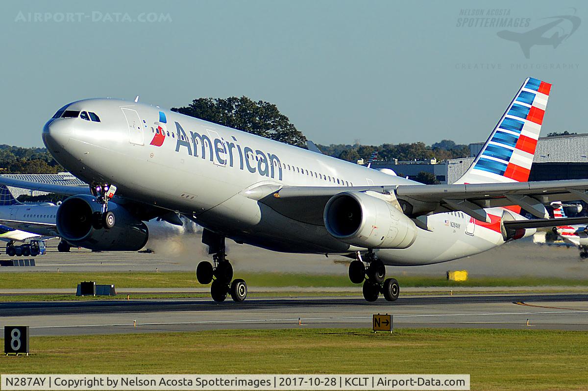 N287AY, 2013 Airbus A330-243 C/N 1417, Departure from Charlotte Douglas to London Heathrow