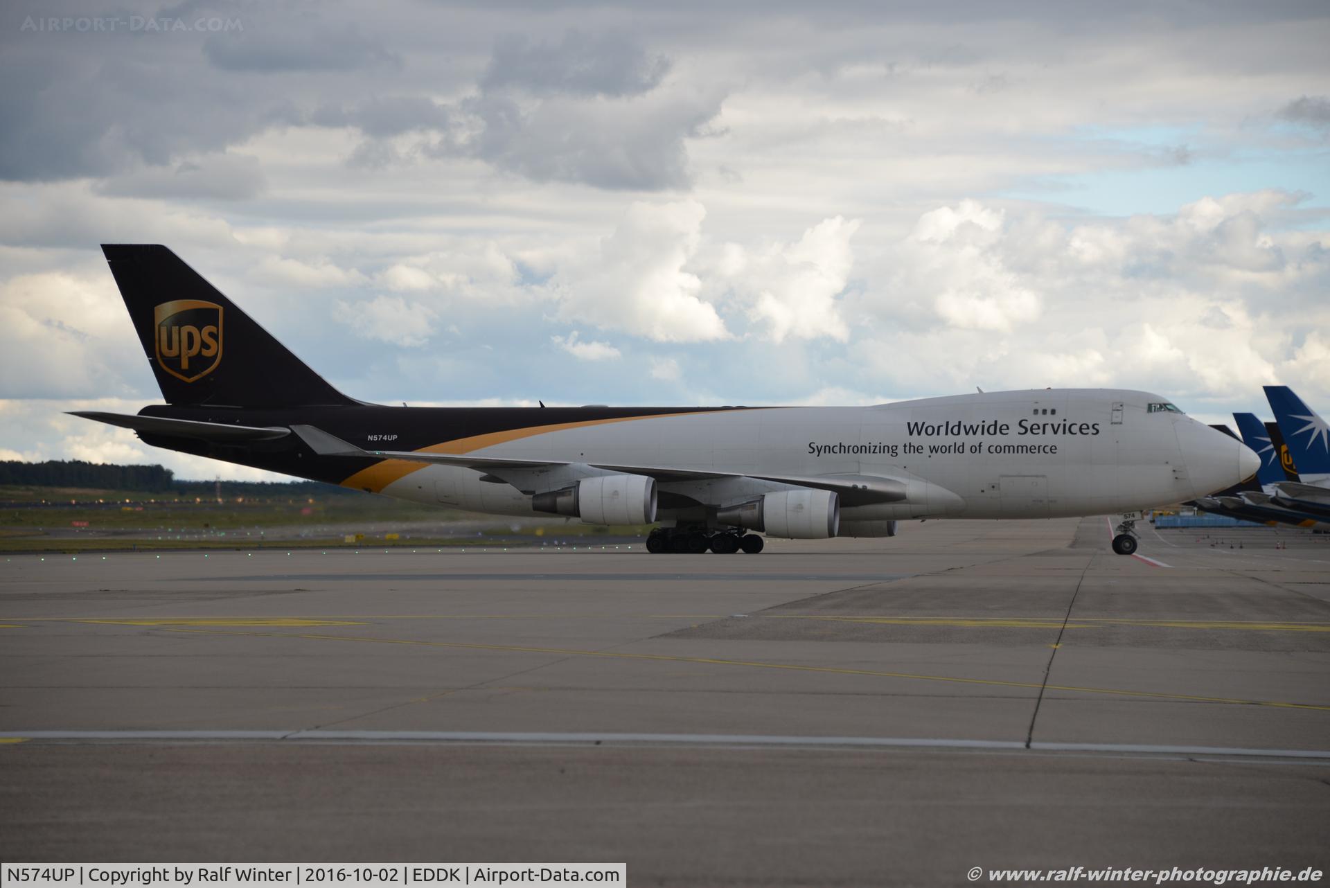 N574UP, 2008 Boeing 747-44AF C/N 35663, Boeing 747-44AF - 5X UPS United Parcel Service - 35663 - N574UP - 02.10.2016 - CGN
