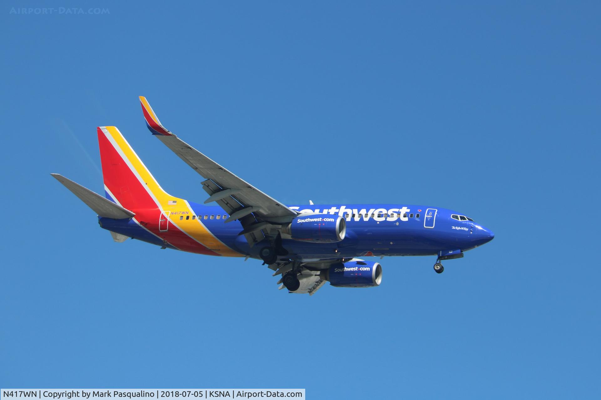 N417WN, 2001 Boeing 737-7H4 C/N 29822, Boeing 737-700