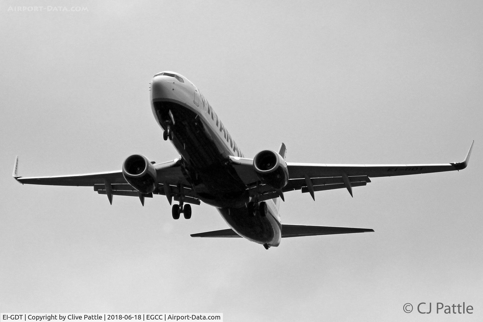 EI-GDT, 2018 Boeing 737-800 C/N 44815, Late evening landing at Manchester EGCC