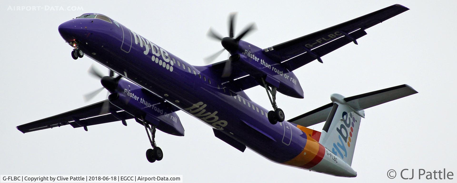 G-FLBC, 2009 De Havilland Canada DHC-8-402Q Dash 8 C/N 4257, Late evening landing at Manchester EGCC