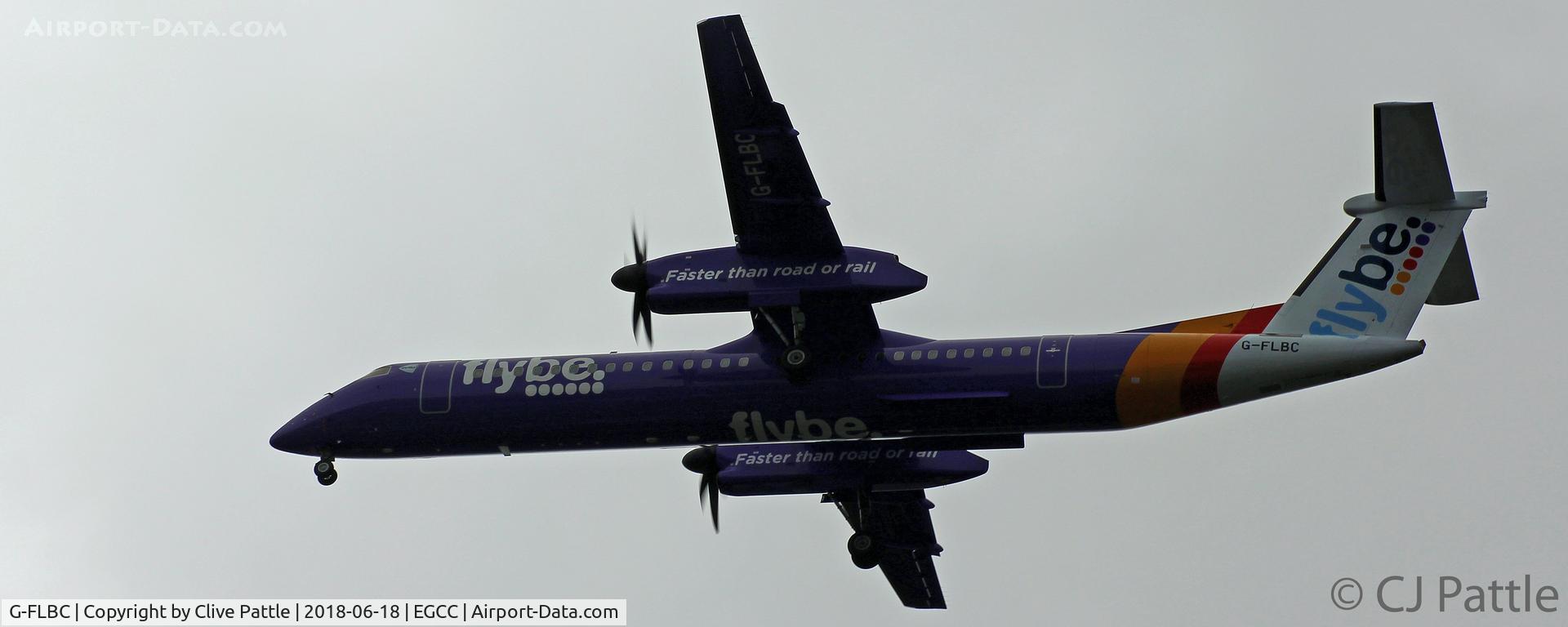 G-FLBC, 2009 De Havilland Canada DHC-8-402Q Dash 8 C/N 4257, Late evening landing at Manchester EGCC