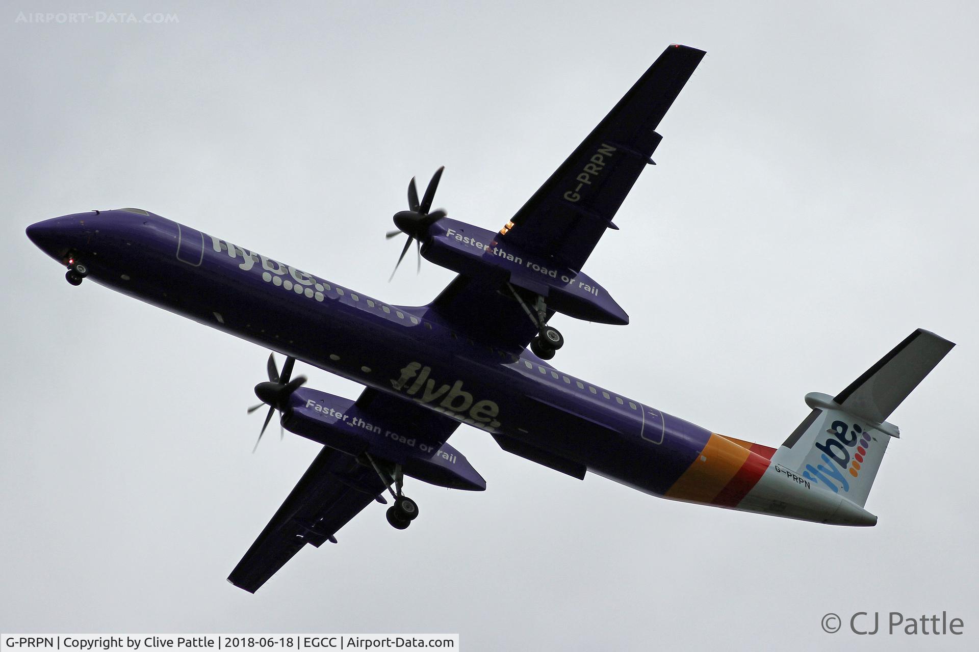 G-PRPN, 2008 Bombardier DHC-8-402 Dash 8 C/N 4213, Late evening landing at Manchester EGCC