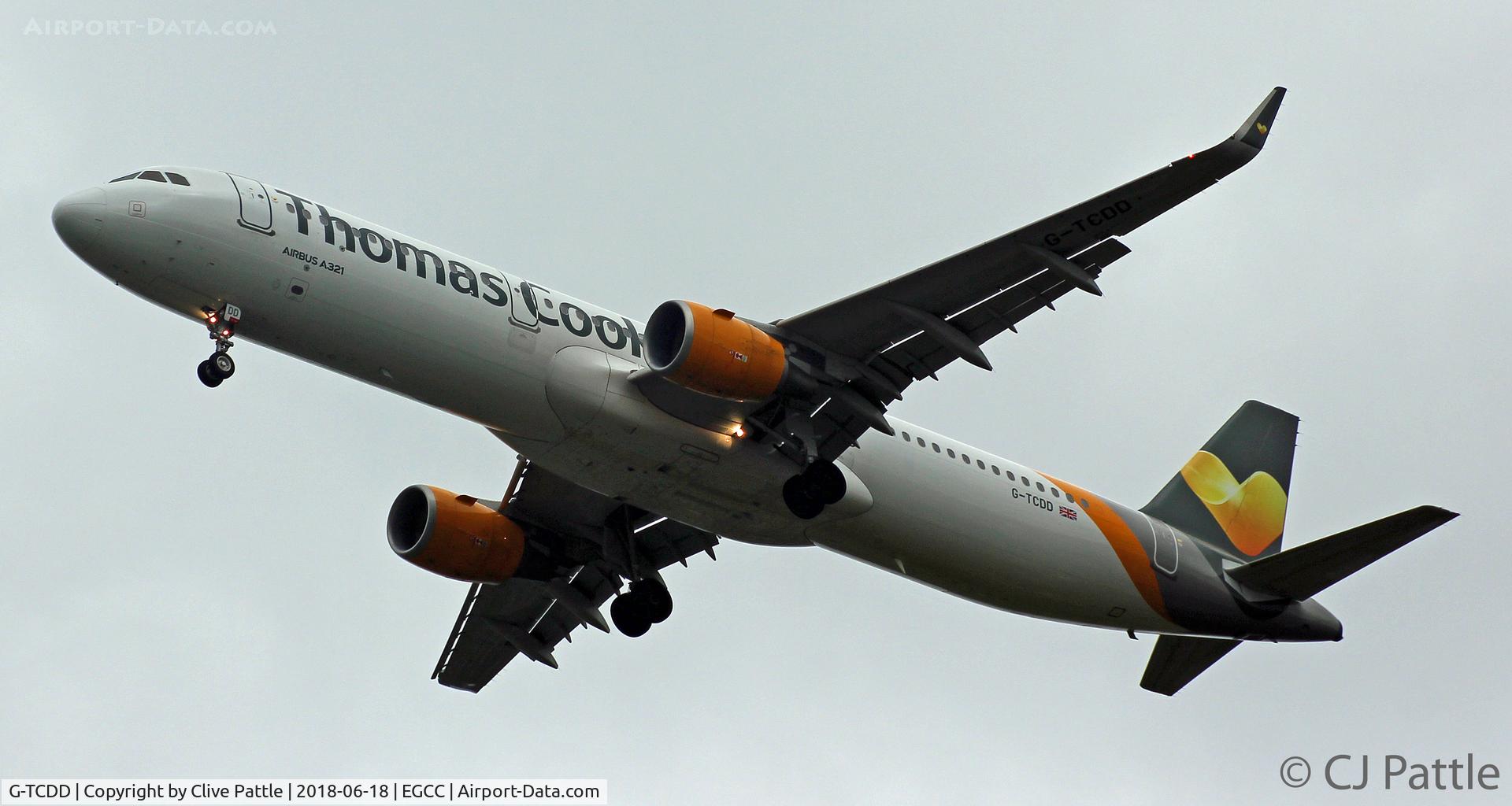 G-TCDD, 2014 Airbus A321-211 C/N 6038, Evening landing at Manchester EGCC