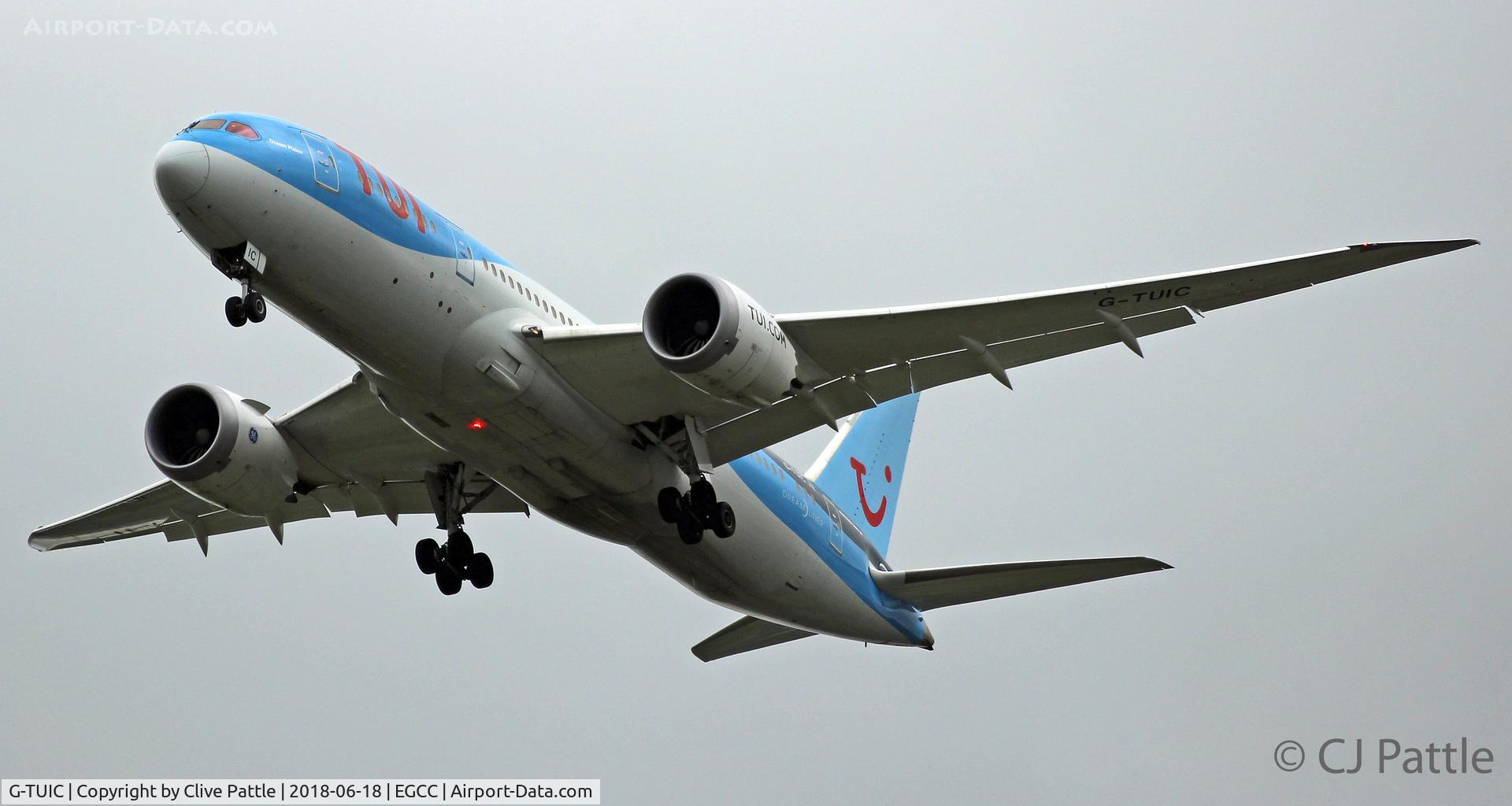 G-TUIC, 2013 Boeing 787-8 Dreamliner C/N 34424, Evening landing at Manchester EGCC