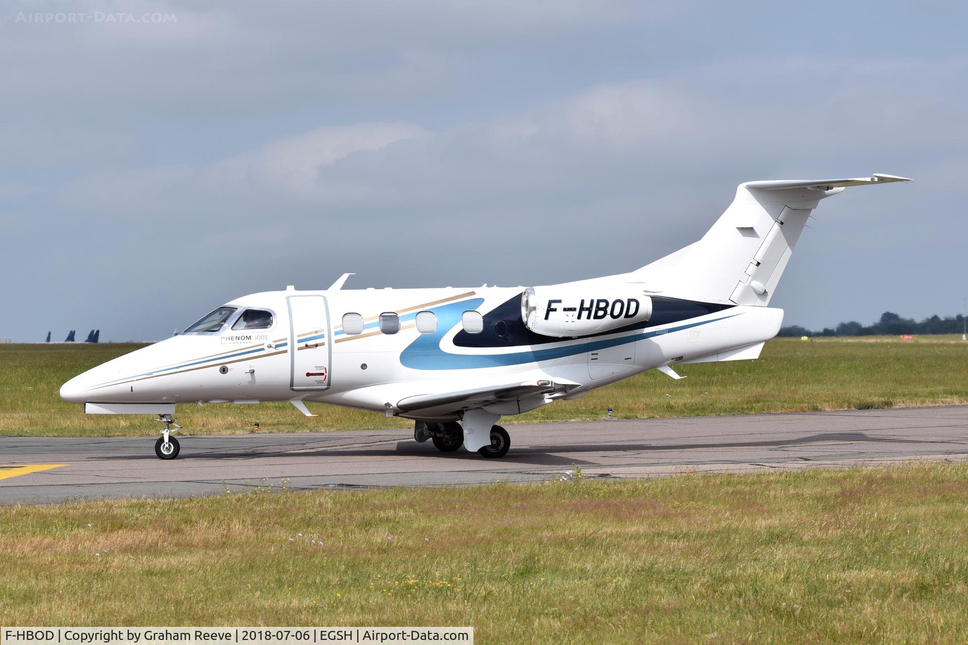 F-HBOD, 2017 Embraer EMB-500 Phenom 100 C/N 50000366, Just landed at Norwich.