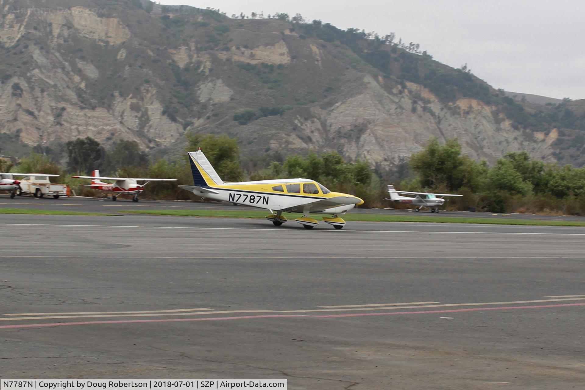 N7787N, 1969 Piper PA-28-180 Cherokee C/N 28-5235, 1969 Piper PA-28-180 CHEROKEE, Lycoming O&VO-360 180 Hp, taxi off the active