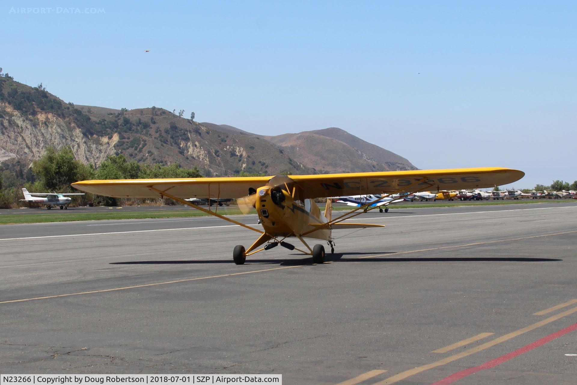 N23266, 1939 Piper J3C-65 Cub Cub C/N 3113, 1939 Piper J3C-65 CUB, Continental A&C65 65 Hp, taxi back