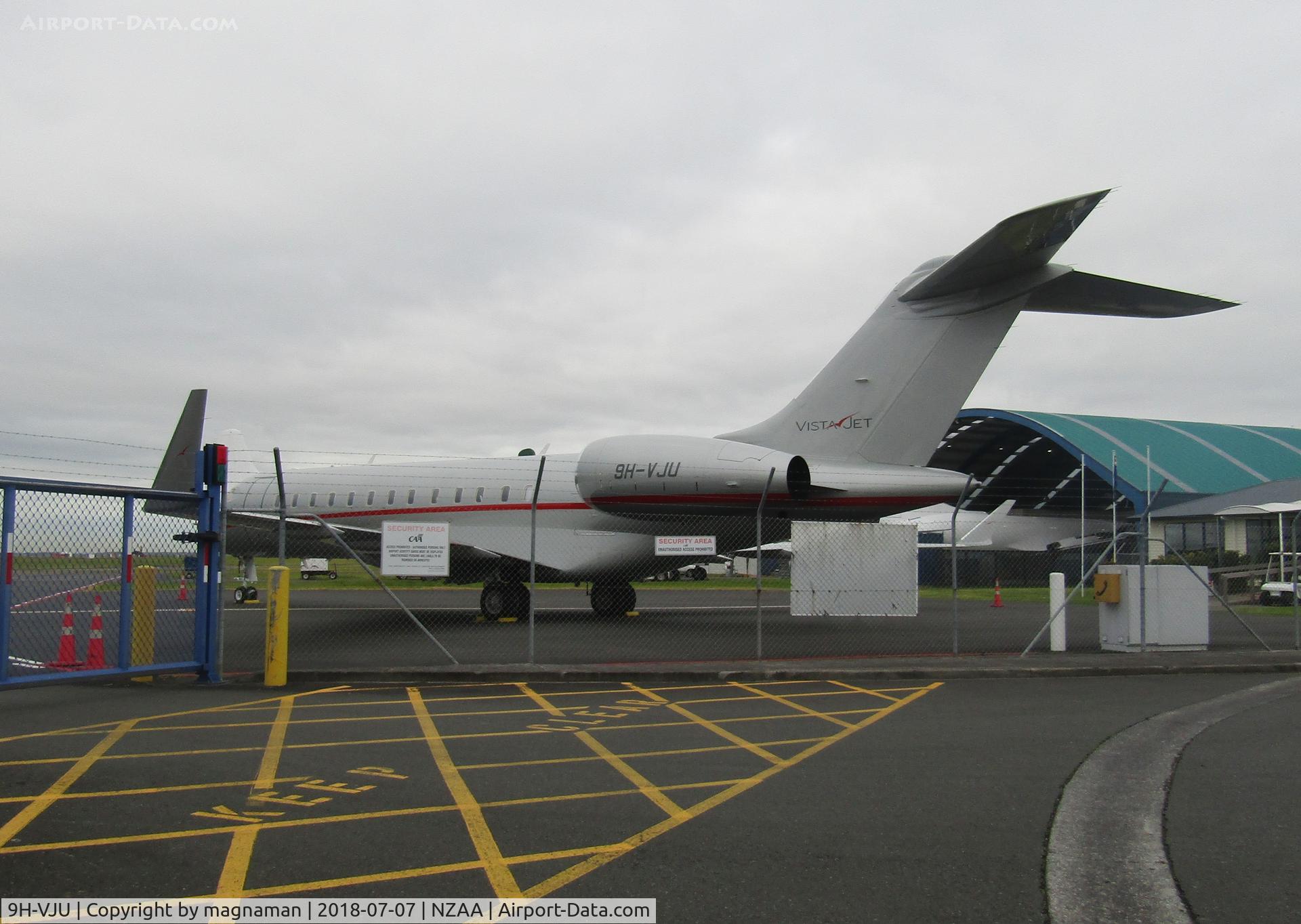9H-VJU, 2015 Bombardier BD-700-1A10 Global 6000 C/N 9724, second vistjet in AKL in space of a week or so!