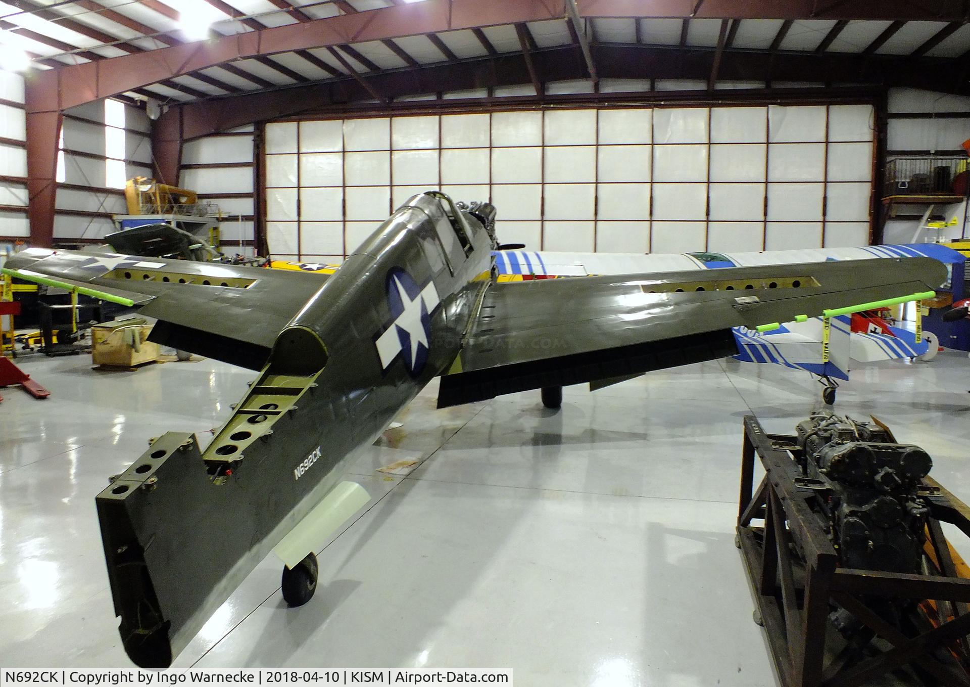N692CK, 1945 Curtiss P-40N Warhawk C/N 692N, Curtiss P-40N Warhawk undergoing maintenance/restoration at the Kissimmee Air Museum, Orlando FL