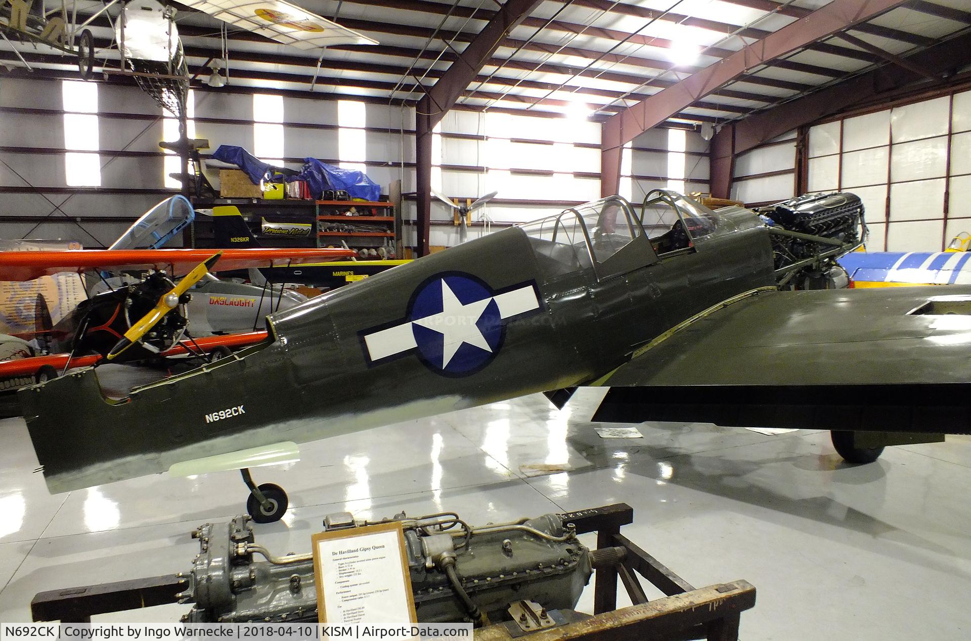 N692CK, 1945 Curtiss P-40N Warhawk C/N 692N, Curtiss P-40N Warhawk undergoing maintenance/restoration at the Kissimmee Air Museum, Orlando FL