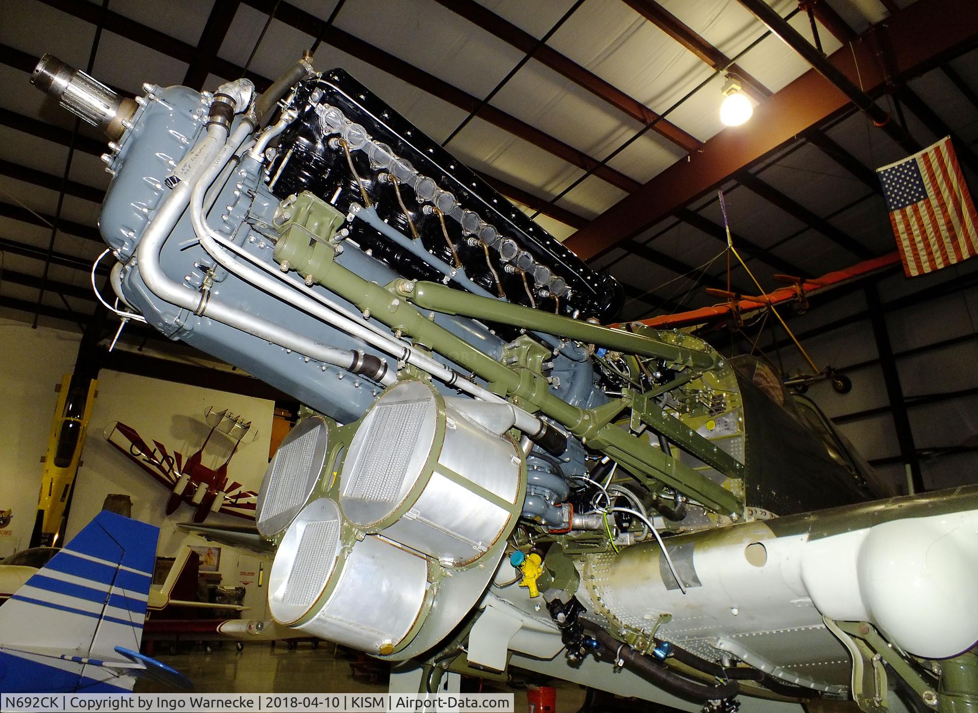 N692CK, 1945 Curtiss P-40N Warhawk C/N 692N, Curtiss P-40N Warhawk undergoing maintenance/restoration at the Kissimmee Air Museum, Orlando FL