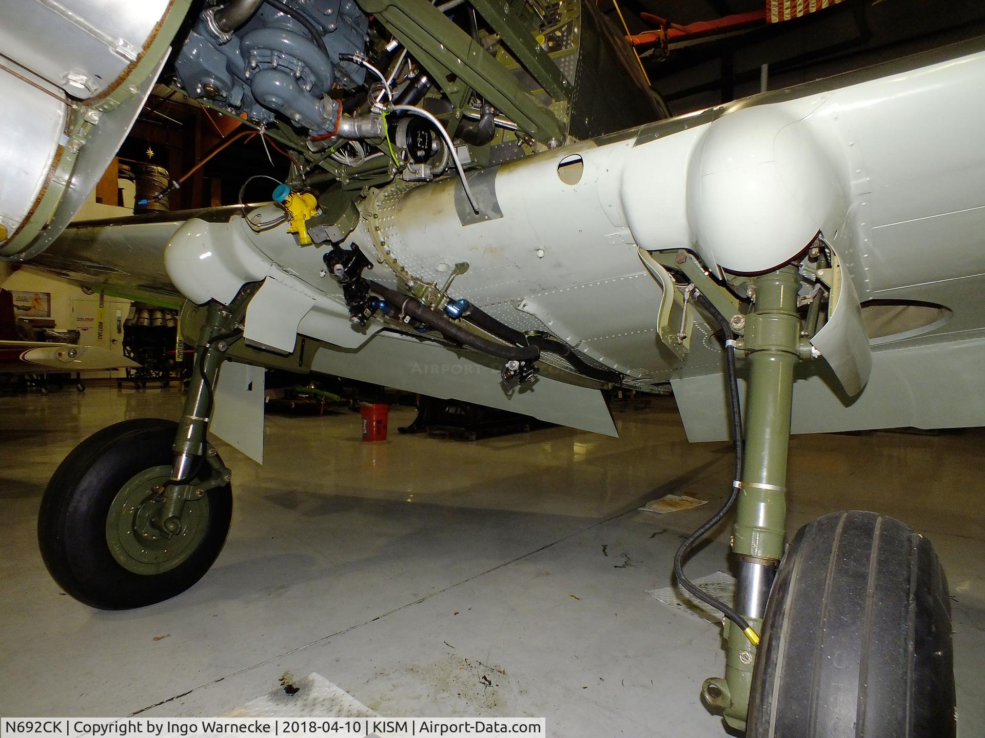 N692CK, 1945 Curtiss P-40N Warhawk C/N 692N, Curtiss P-40N Warhawk undergoing maintenance/restoration at the Kissimmee Air Museum, Orlando FL