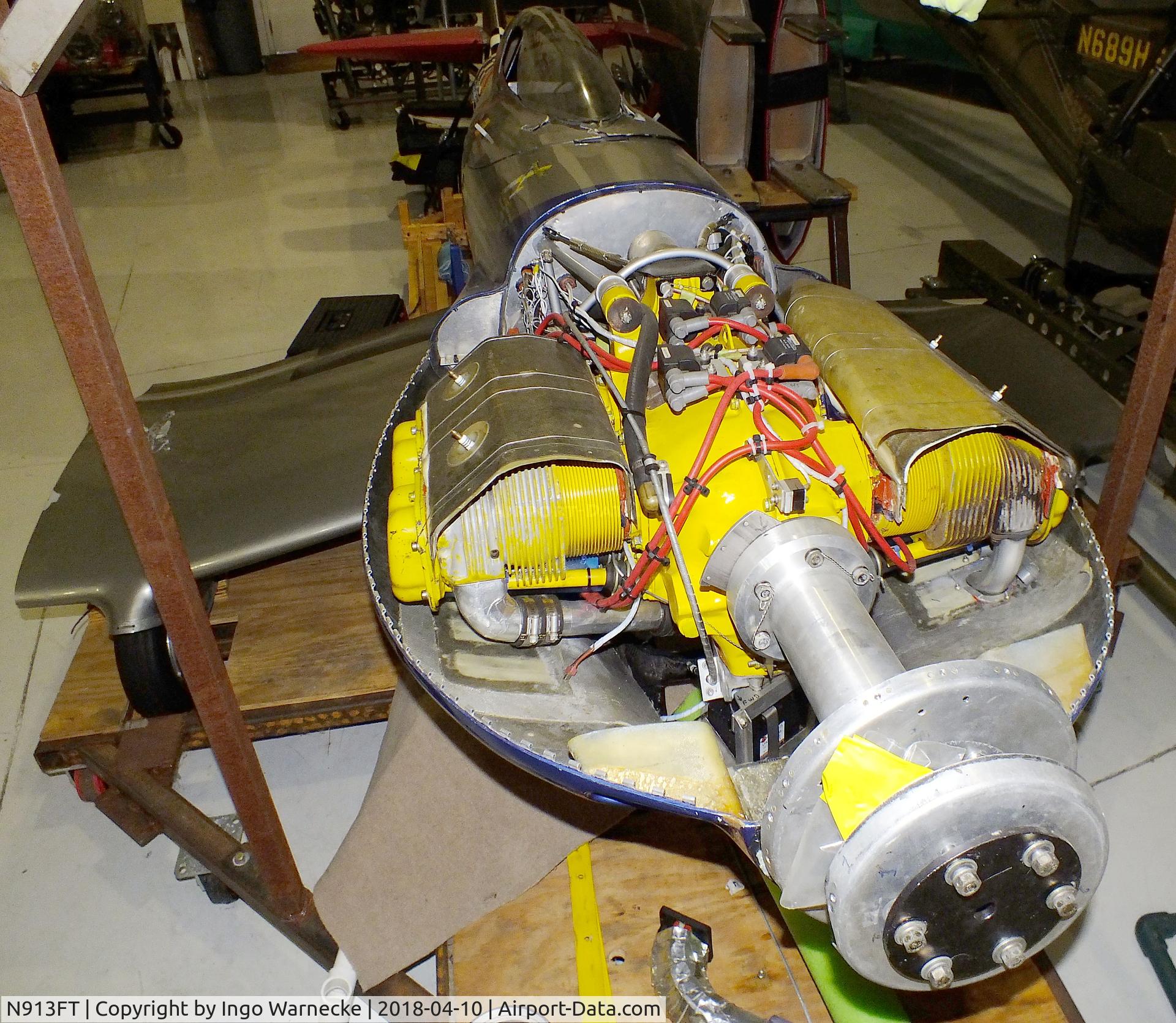 N913FT, Reberry 3M1C1R C/N 013, Reberry 3M1C1R racer (minus prop, outer wings dismounted, still showing the damage of the 2016 collision) at the Kissimmee Air Museum, Orlando FL