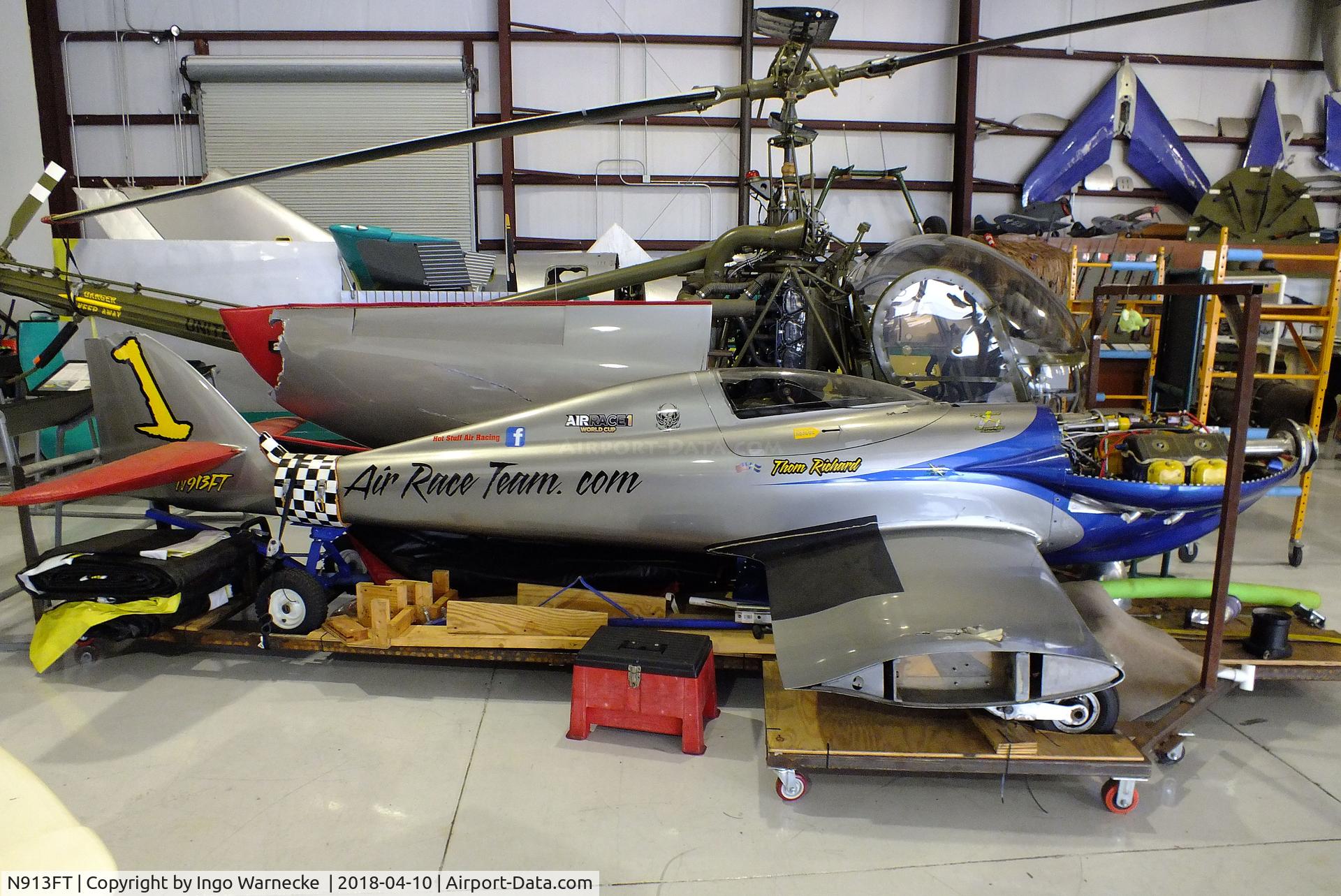 N913FT, Reberry 3M1C1R C/N 013, Reberry 3M1C1R racer (minus prop, outer wings dismounted, still showing the damage of the 2016 collision) at the Kissimmee Air Museum, Orlando FL