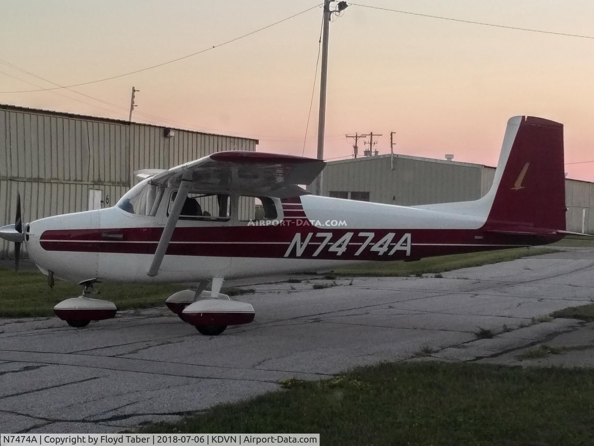 N7474A, 1956 Cessna 172 C/N 29574, Just got back from a evening flight