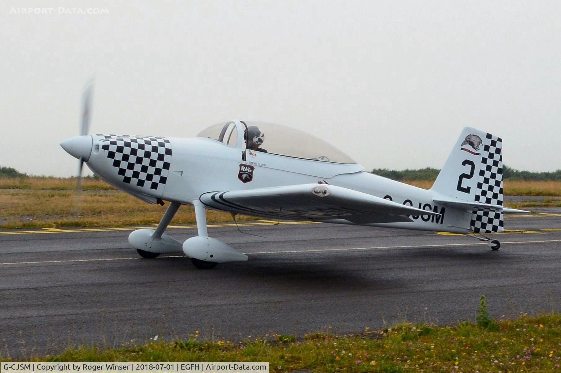 G-CJSM, 2016 Vans RV-8 C/N LAA 303-15296, Raven 2 arriving after displaying with 5-ship Team Raven on day 2 of WNAS18.