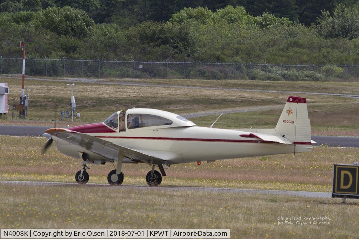 N4008K, 1947 North American Navion (NA-145) C/N NAV-4-1008, Navion getting ready to depart Bremerton for a formation training flight.