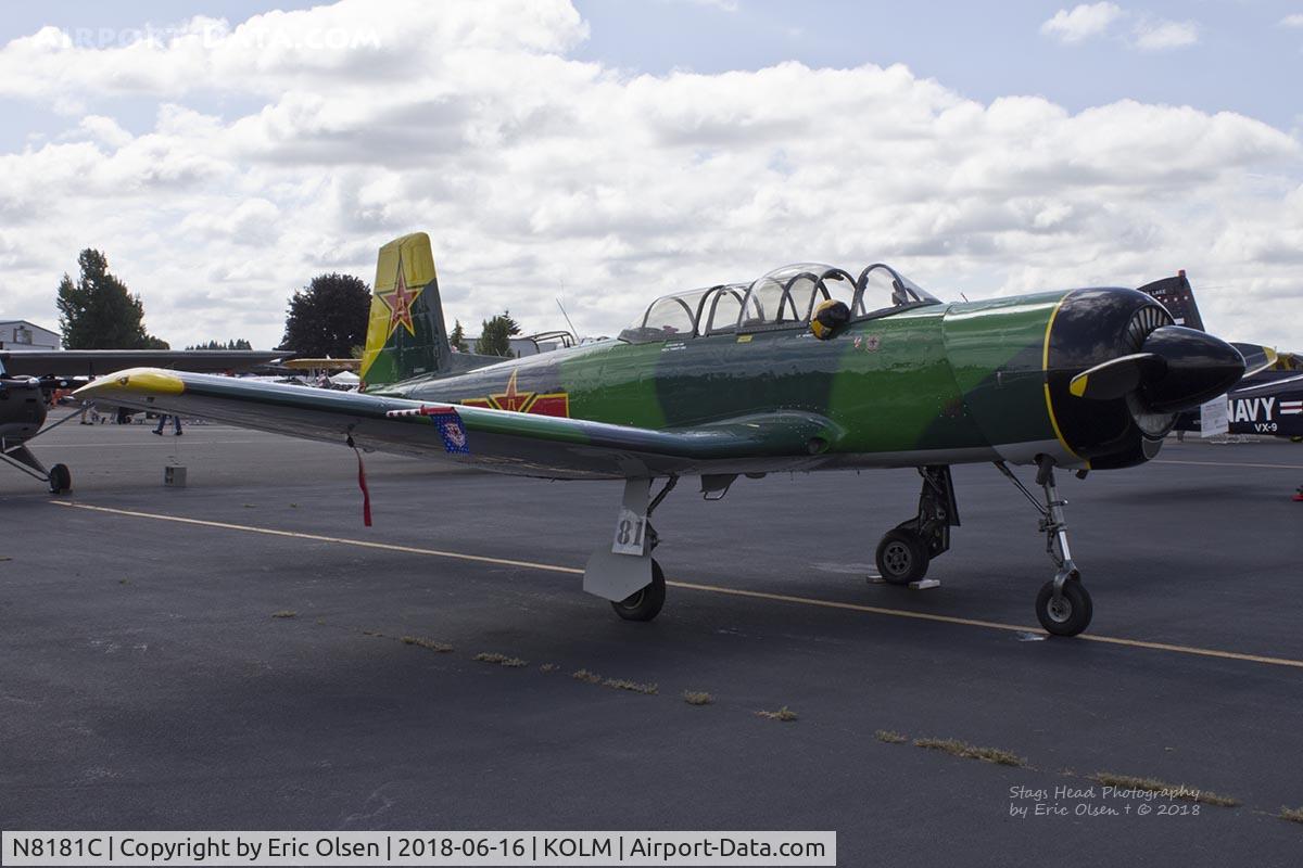 N8181C, 1973 Nanchang CJ-6A C/N 2432061, CJ-6A at the Olympic Flight Museum during an air show.