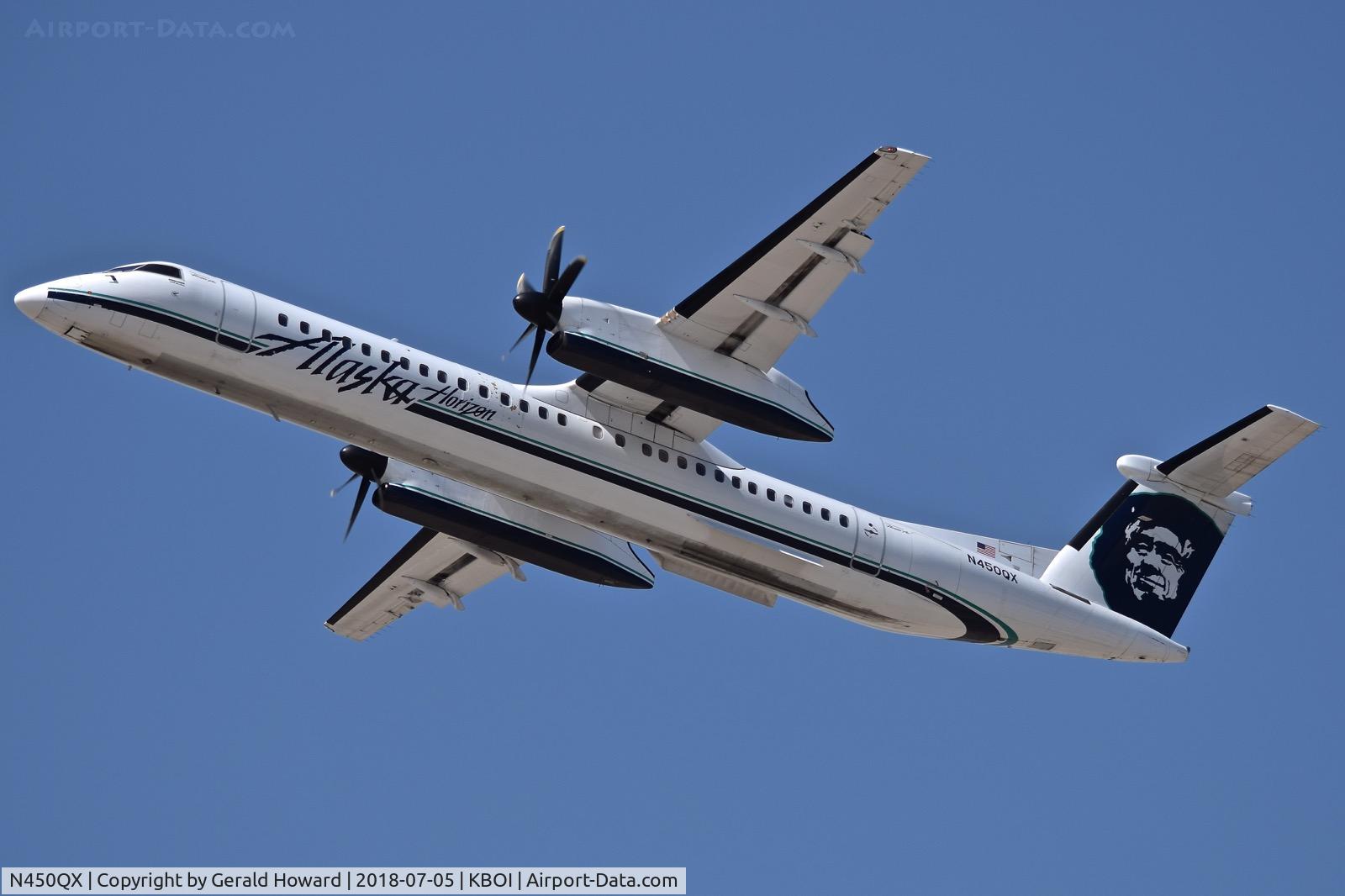 N450QX, 2013 Bombardier DHC-8-402Q Dash 8 C/N 4452, Climb out from RWY 10L.