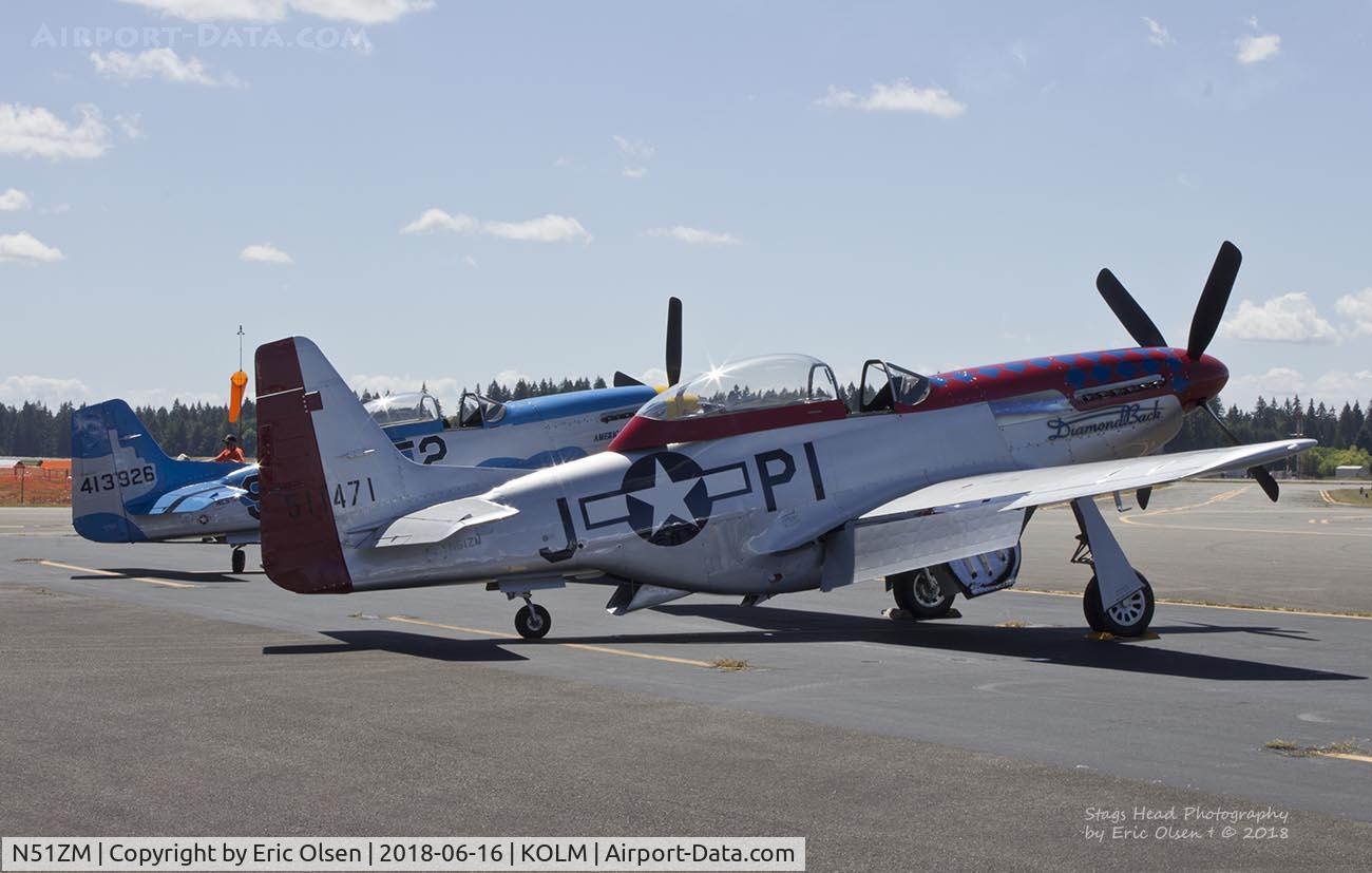 N51ZM, 1945 North American P-51D Mustang C/N 45-11471, P-51D During the Olympic Air Show.