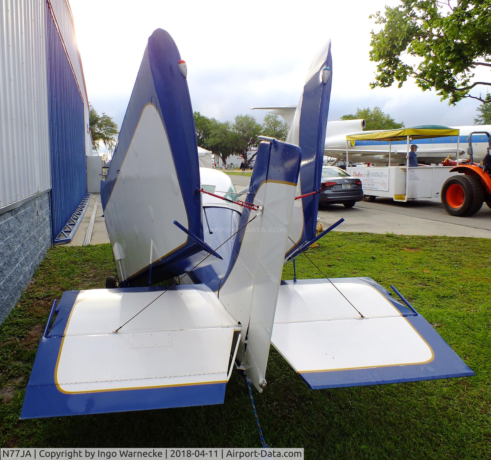 N77JA, 1974 Stits SA-11A Playmate C/N 126, Stitts SA-11A Playmate outside the Florida Air Museum (ex ISAM) during 2018 Sun 'n Fun, Lakeland FL