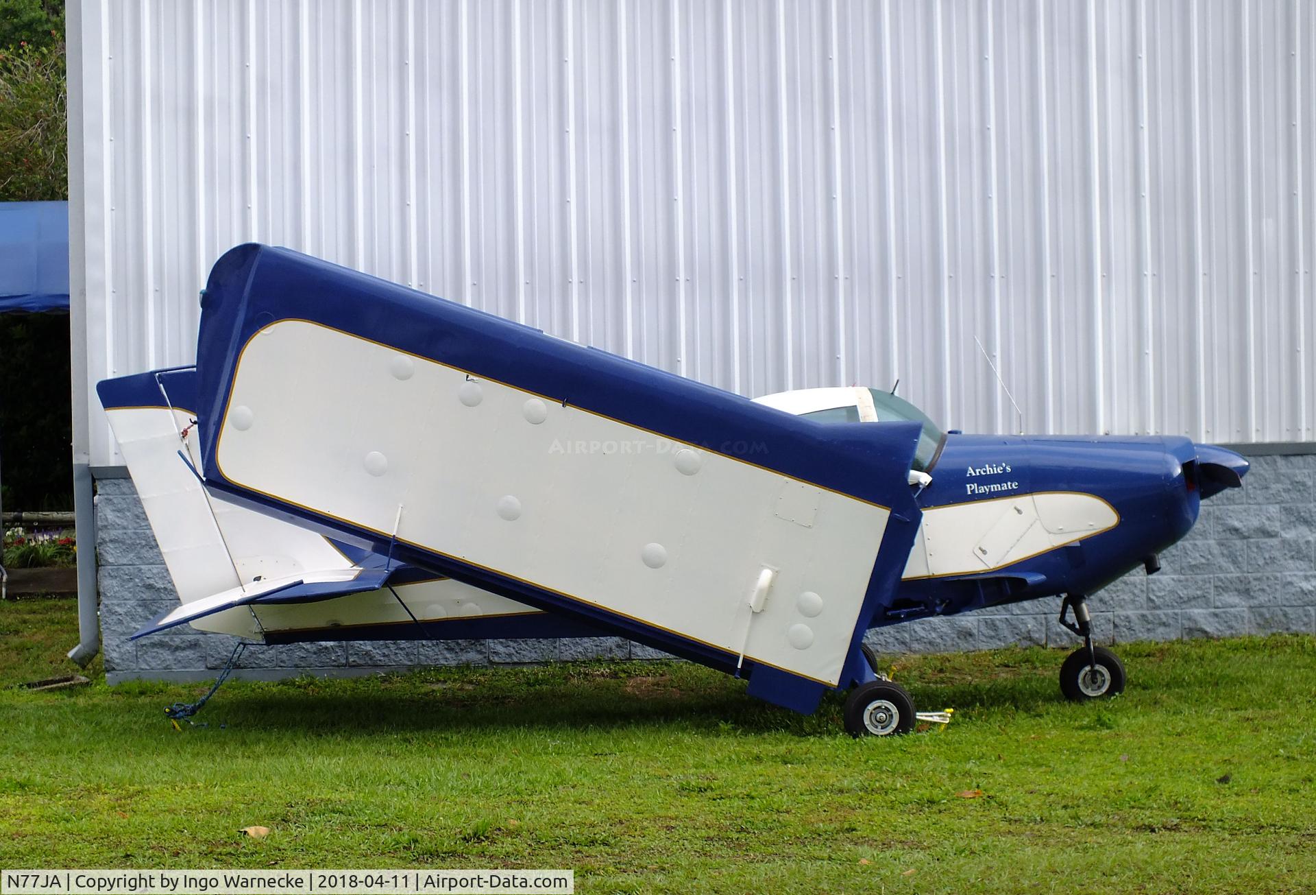 N77JA, 1974 Stits SA-11A Playmate C/N 126, Stitts SA-11A Playmate outside the Florida Air Museum (ex ISAM) during 2018 Sun 'n Fun, Lakeland FL