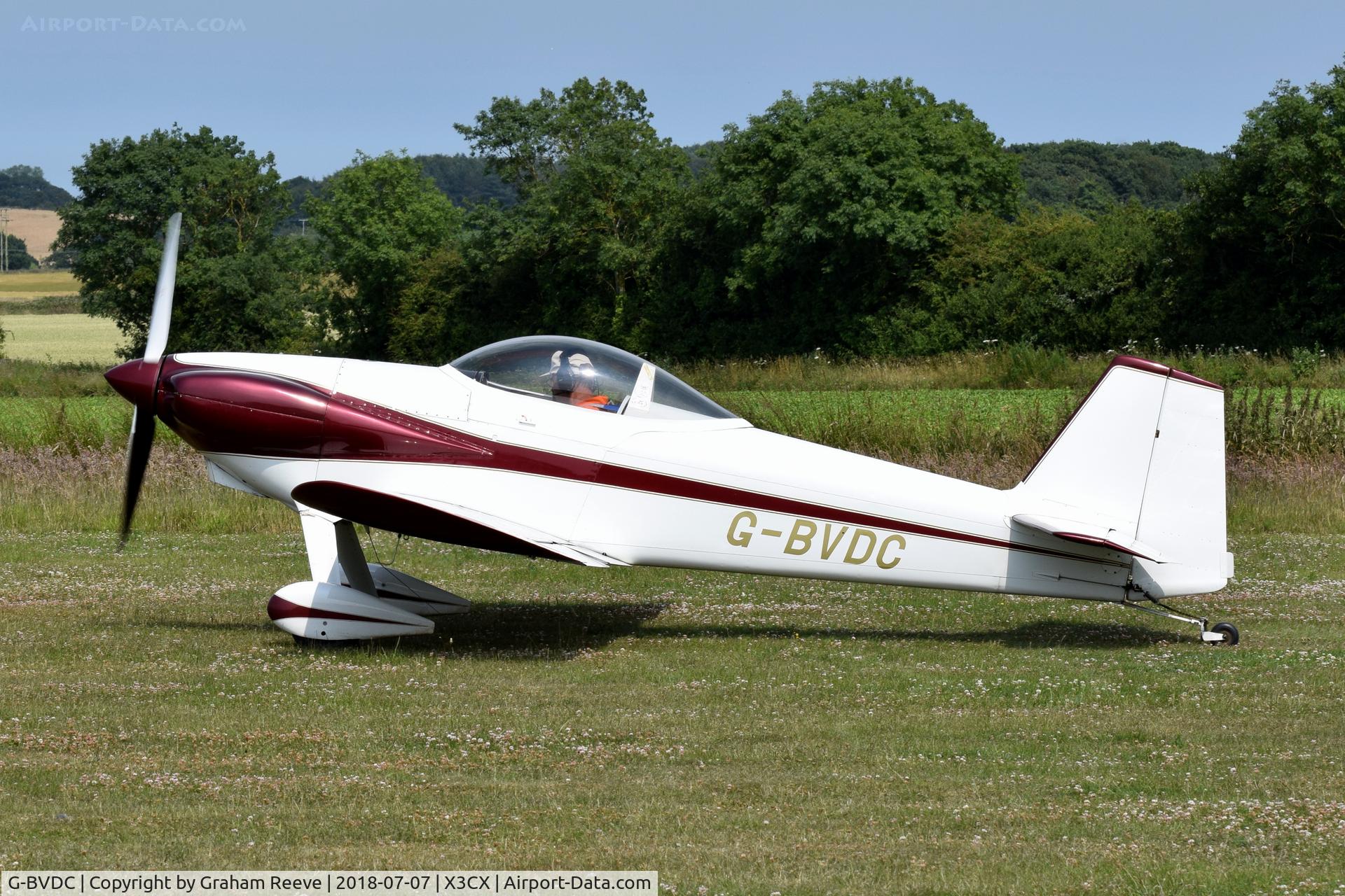 G-BVDC, 1994 Vans RV-3 C/N PFA 099-12218, Departing from Northrepps.
