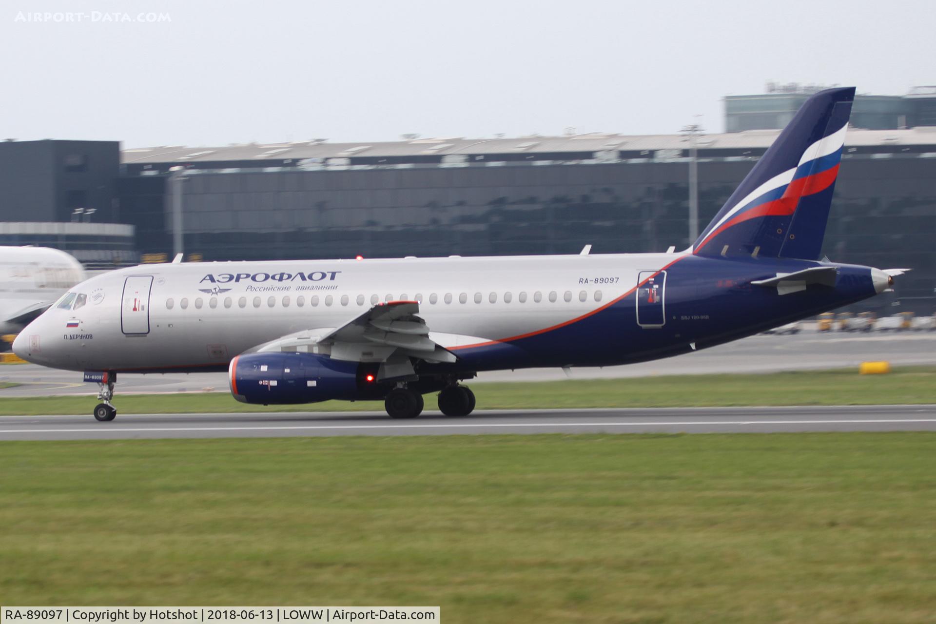 RA-89097, 2017 Sukhoi SuperJet 100-95B C/N 95133, Departing runway 29