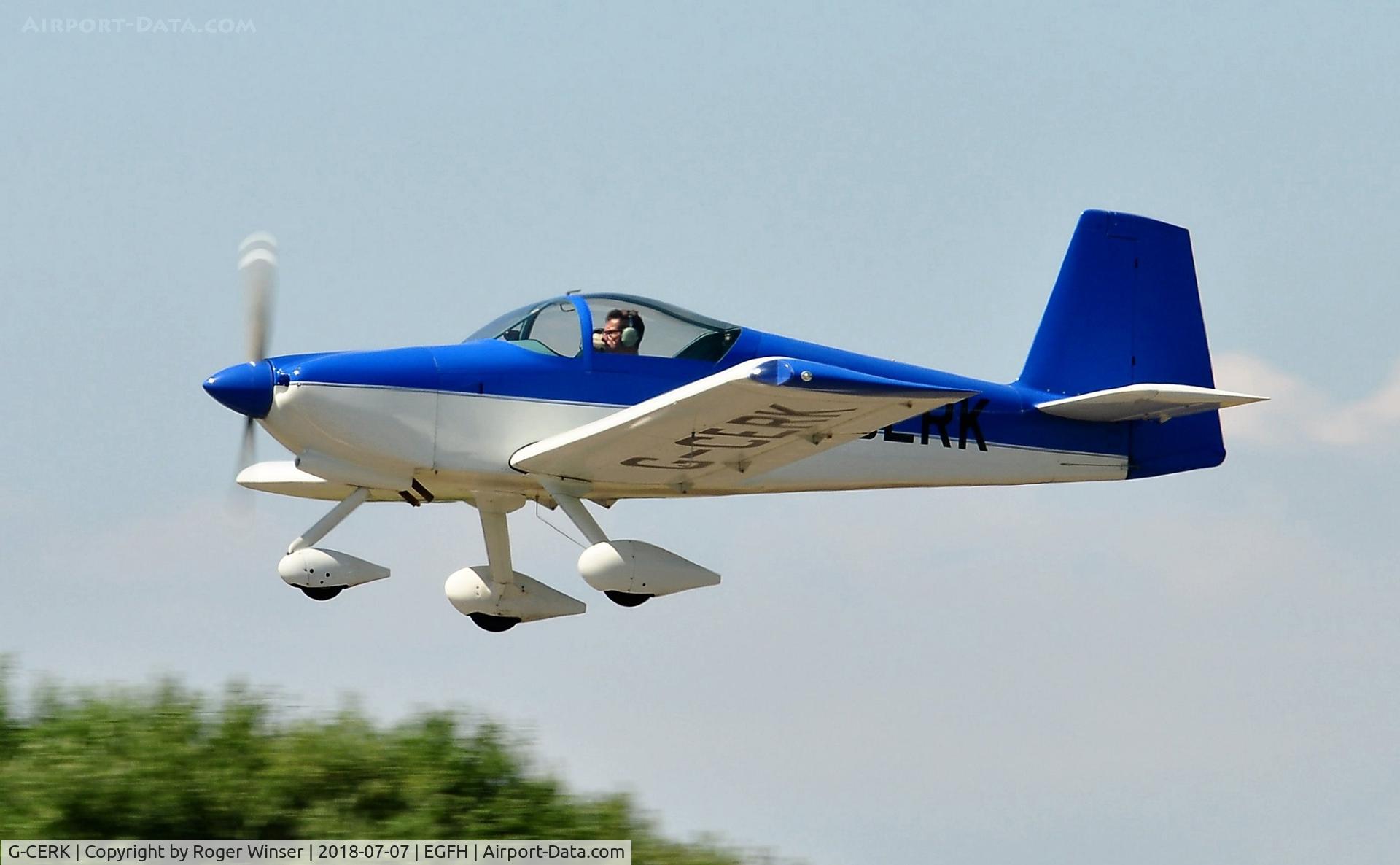 G-CERK, 2007 Vans RV-9A C/N PFA 320-14049, Resident Vans RV-9A aircraft departing Runway 22.